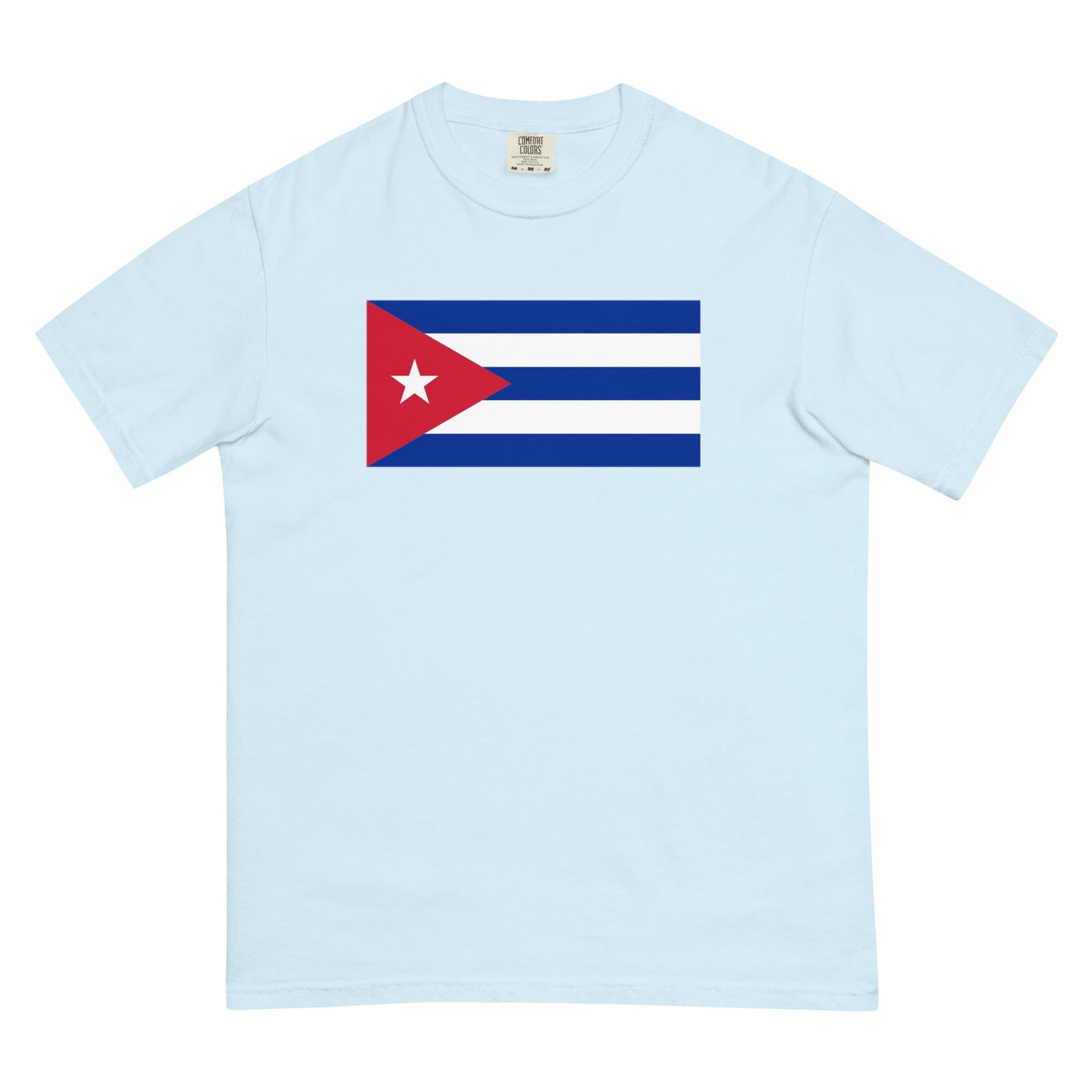 Bold Cuba flag design tee in blue spruce, 2X large