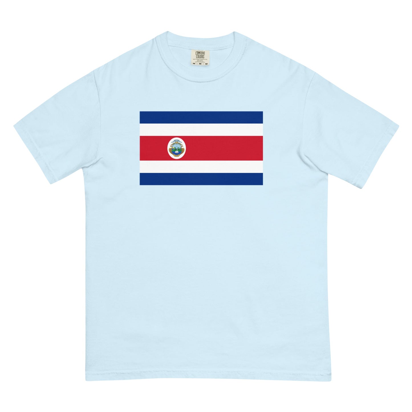 Stylish Costa Rica flag t-shirt laid flat, 3X large, espresso