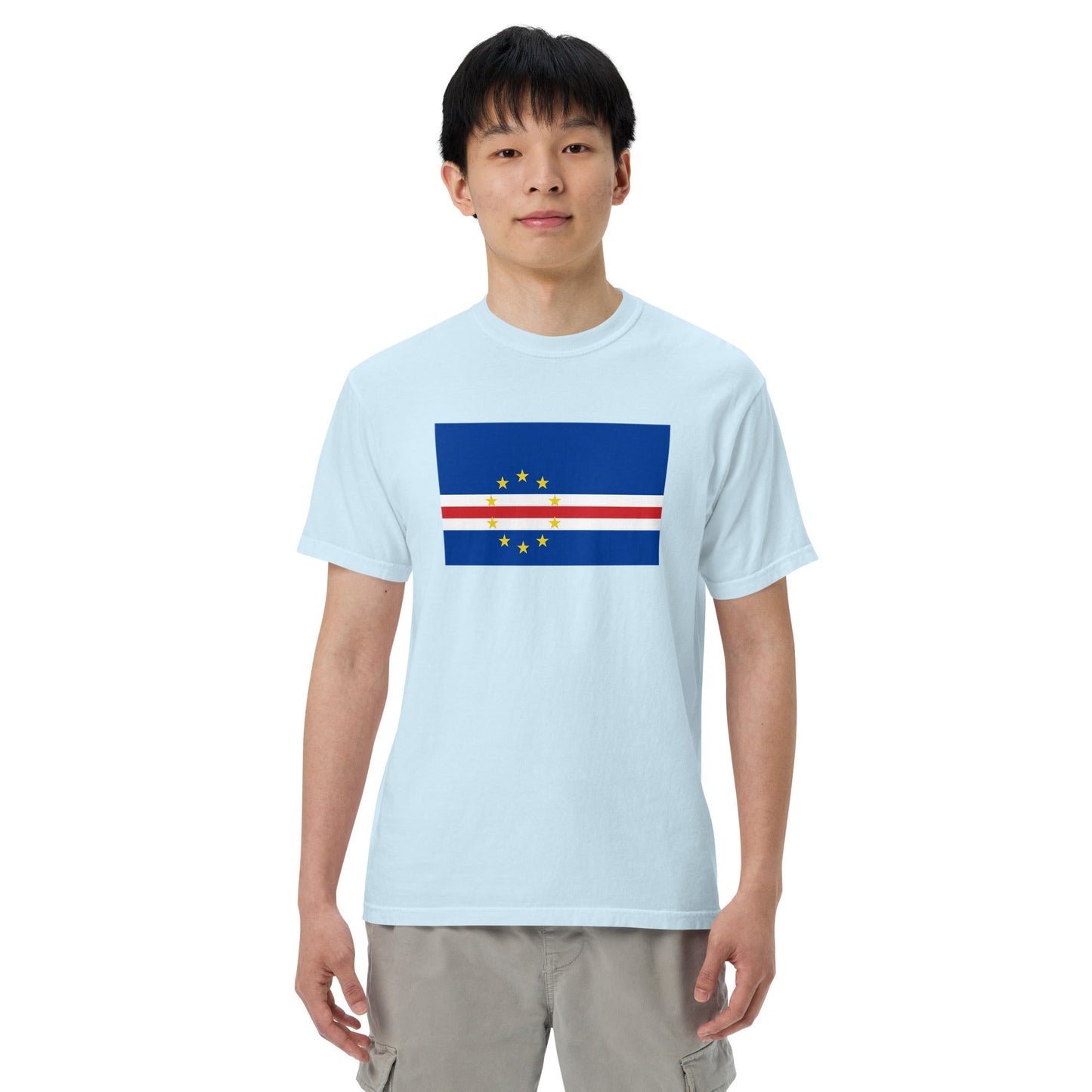 Cape Verde flag shirt in true navy, size small