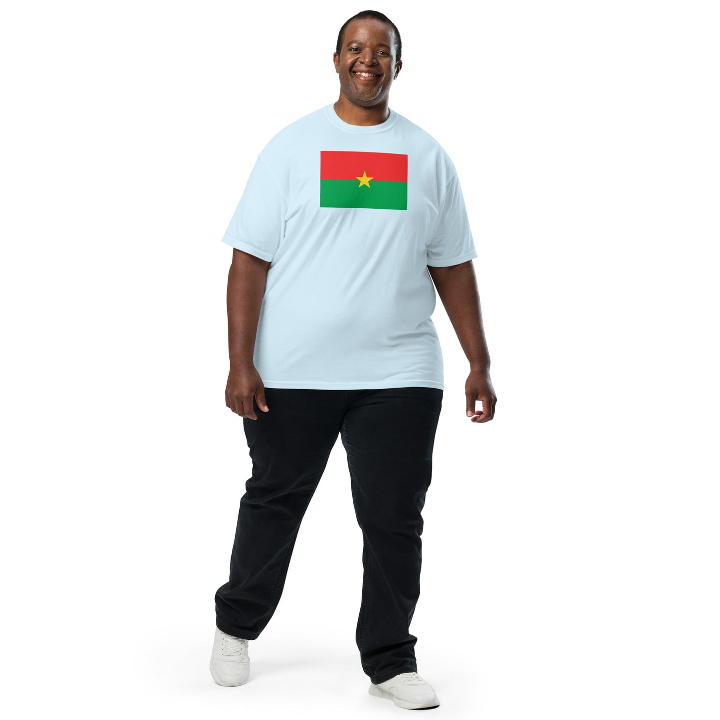true navy shirt with Burkina Faso flag design, 4X large