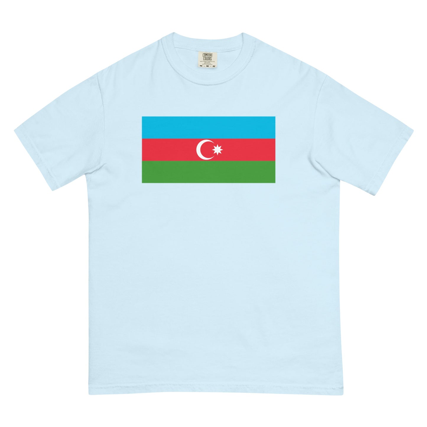 Flag tee representing Azerbaijan in espresso, large