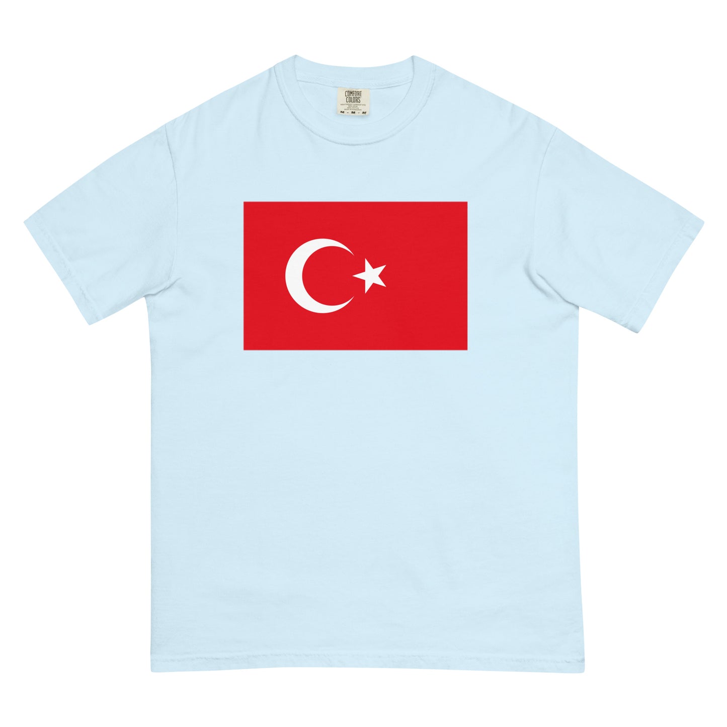 Flat lay of berry Turkey flag tee, 4X large size