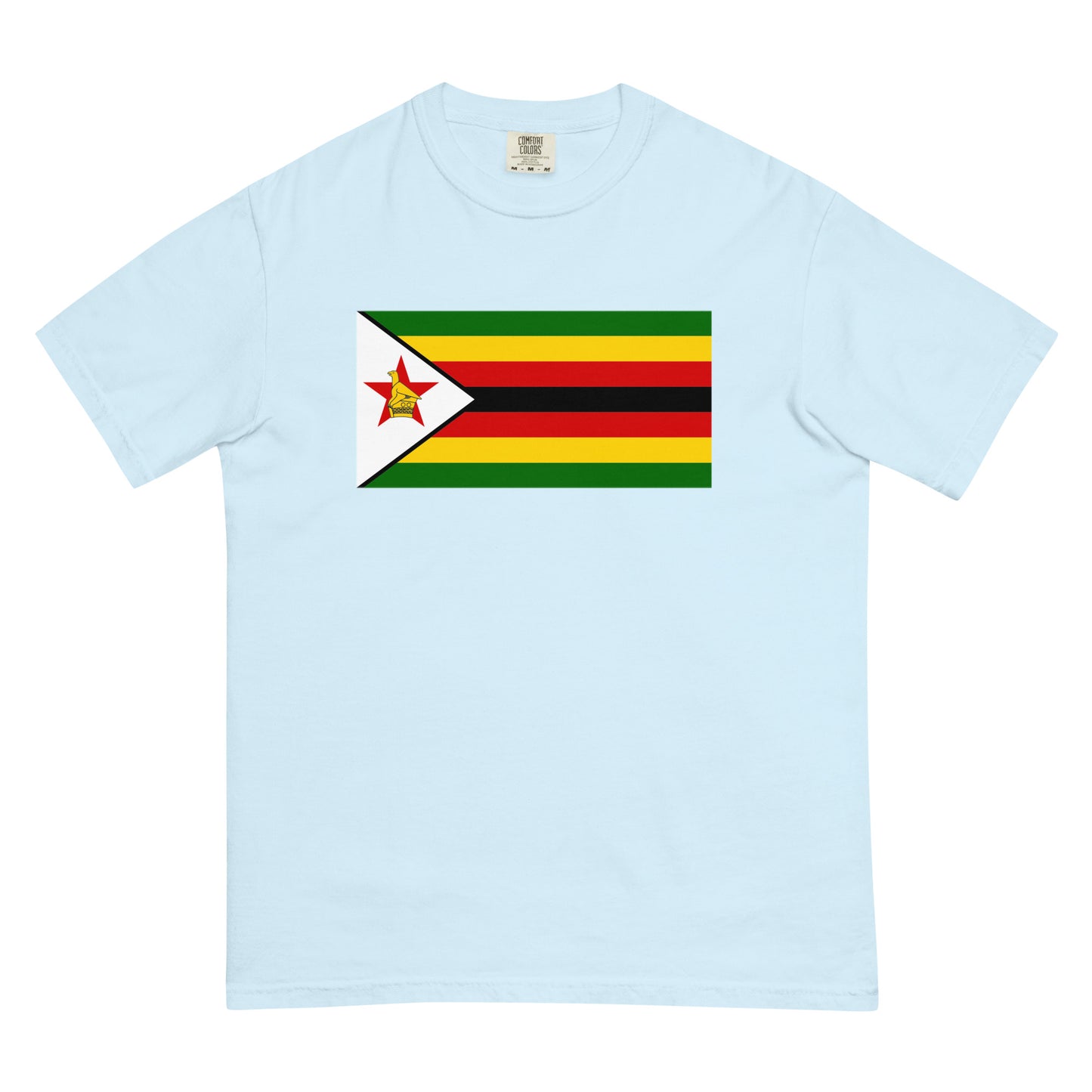 Bold Zimbabwe flag design tee in red, extra large