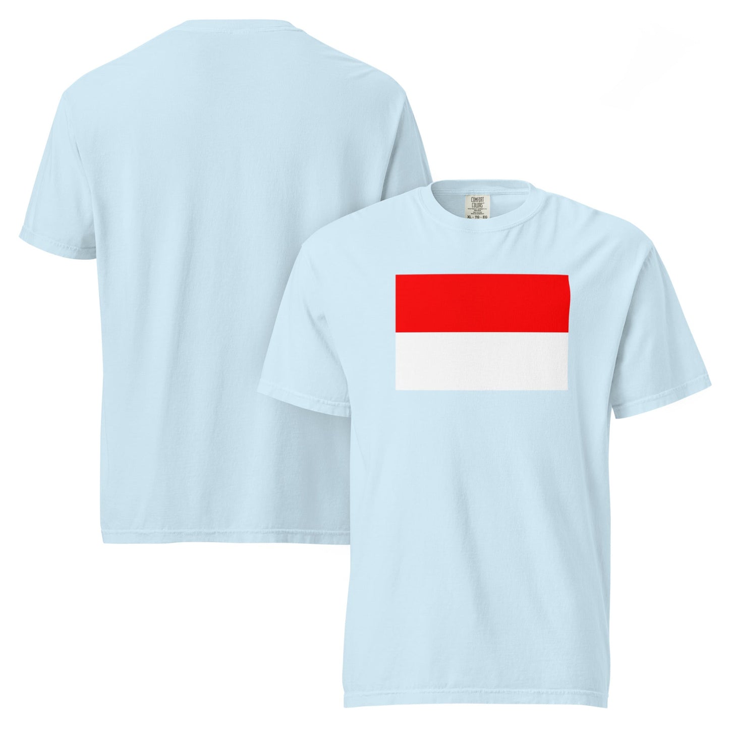 Flag tee representing Indonesia in blue spruce, medium