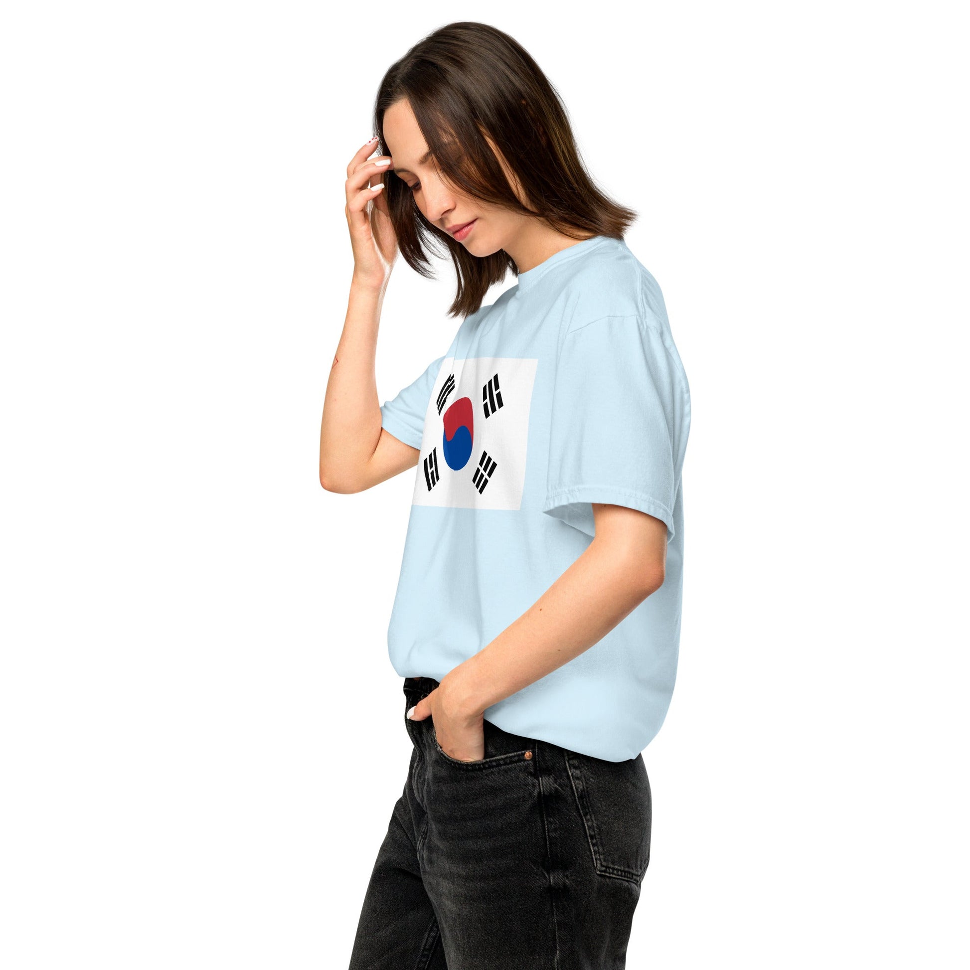 South Korea flag shirt in true navy, size 3X large