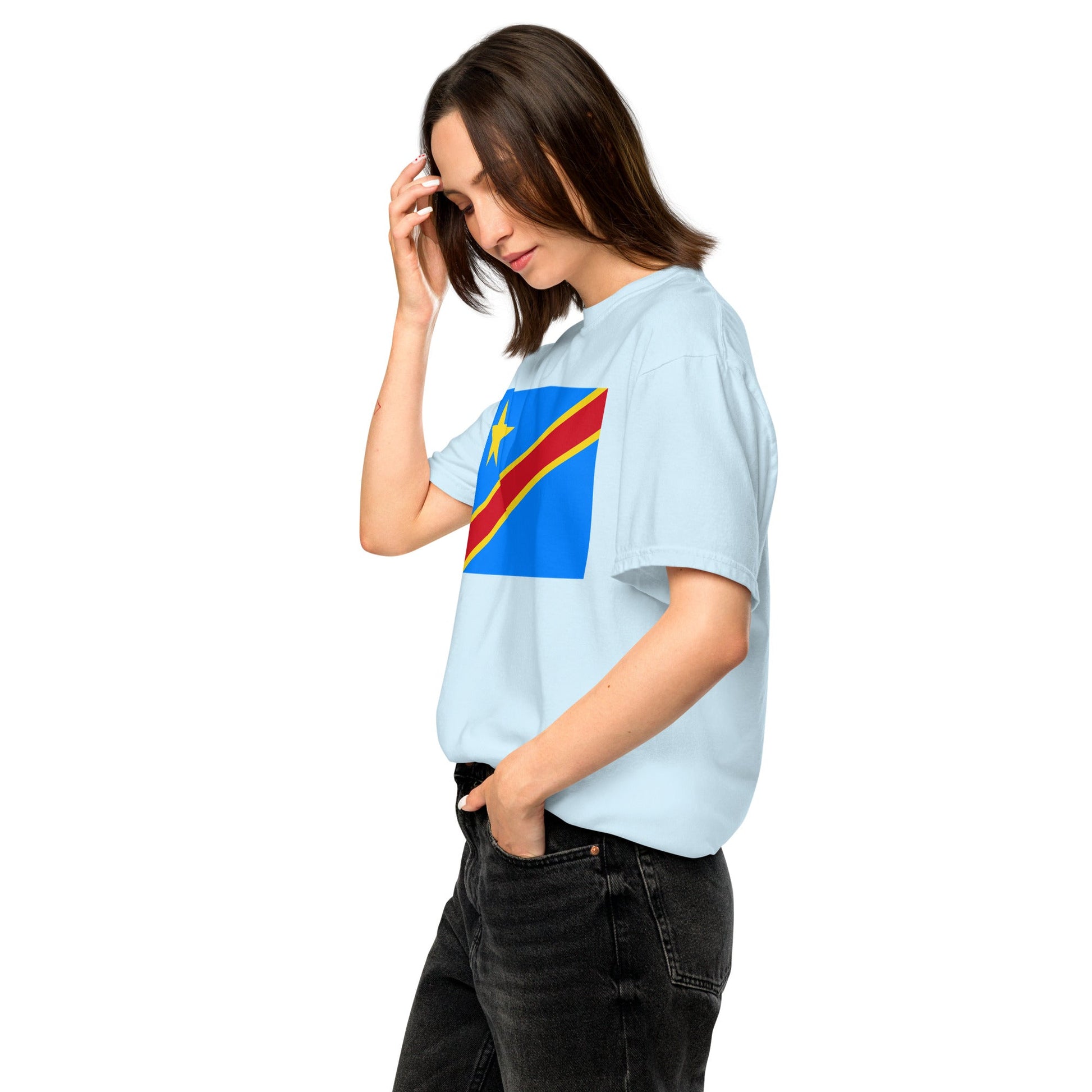 Dominica flag shirt in brick, size small
