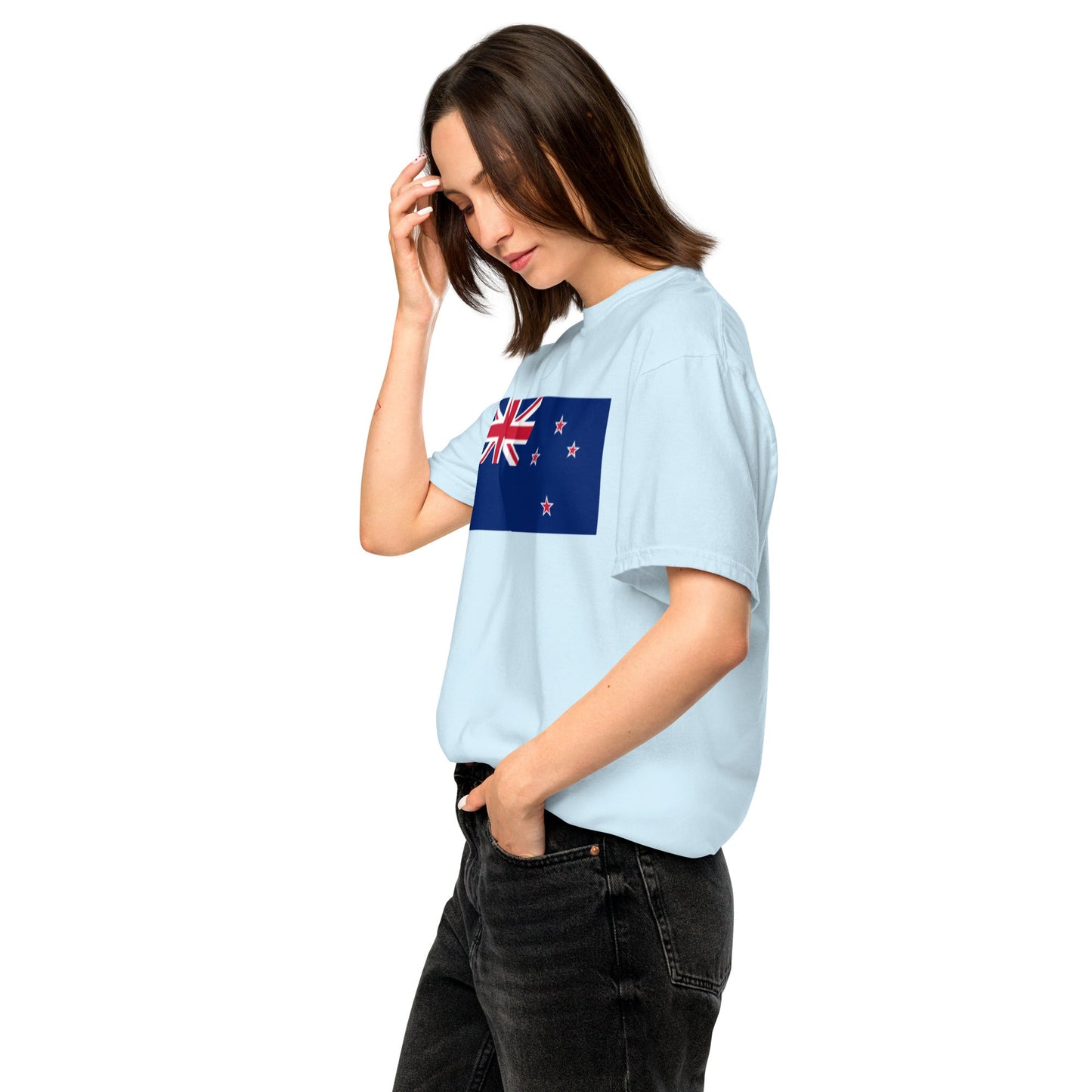 New Zealand 1 flag shirt in berry, size 3X large