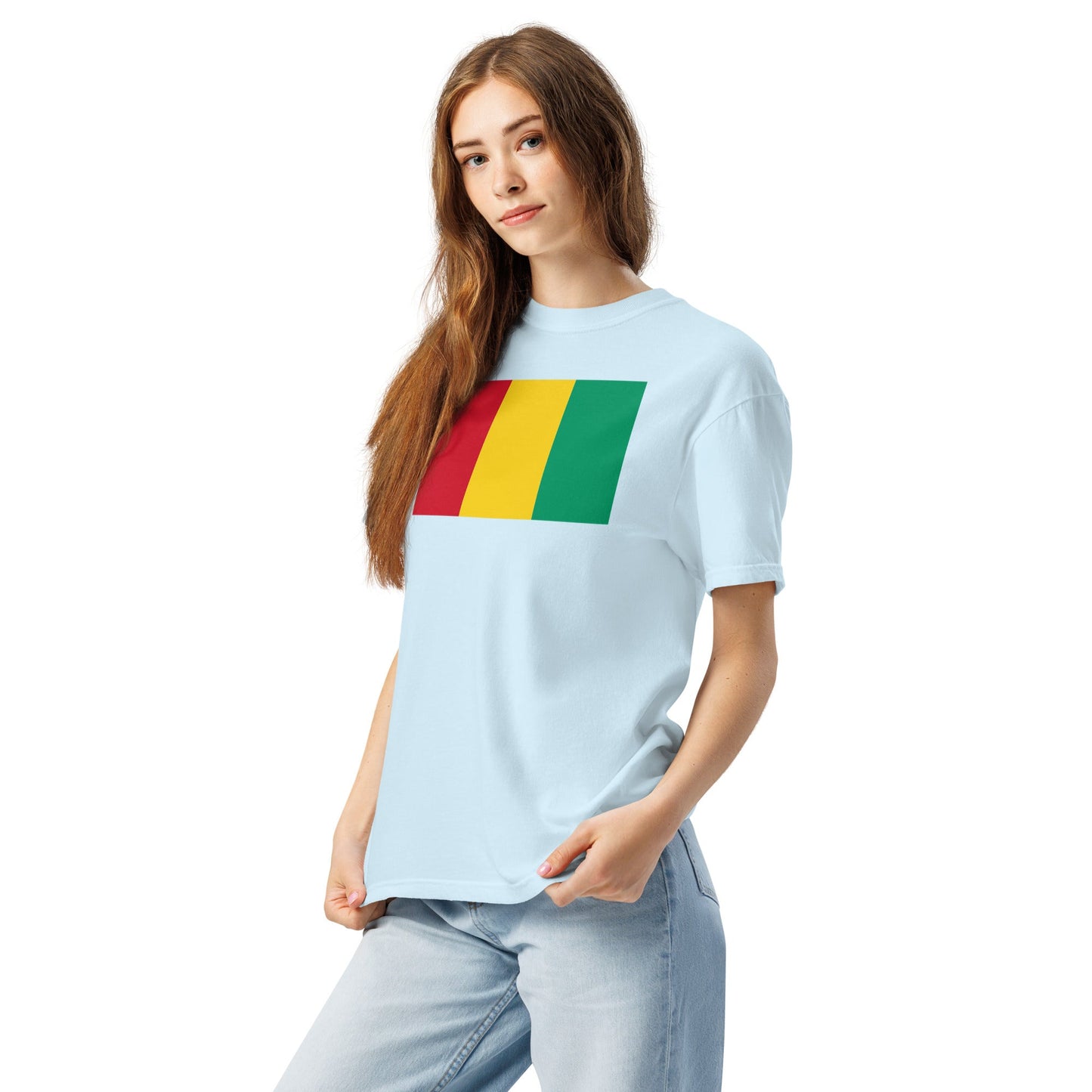 Guinea pride shirt in blue spruce – unisex, extra large