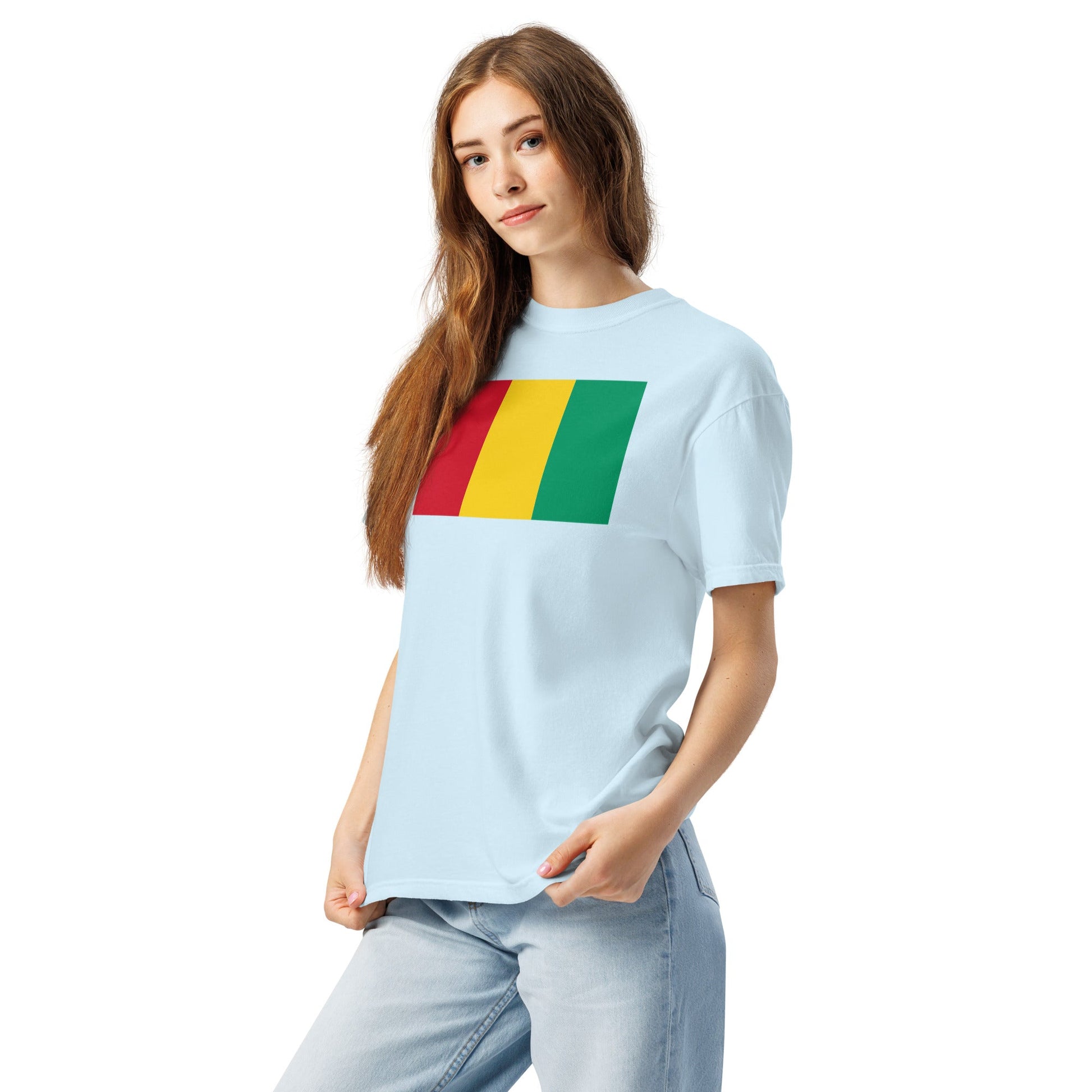 Guinea pride shirt in blue spruce – unisex, extra large
