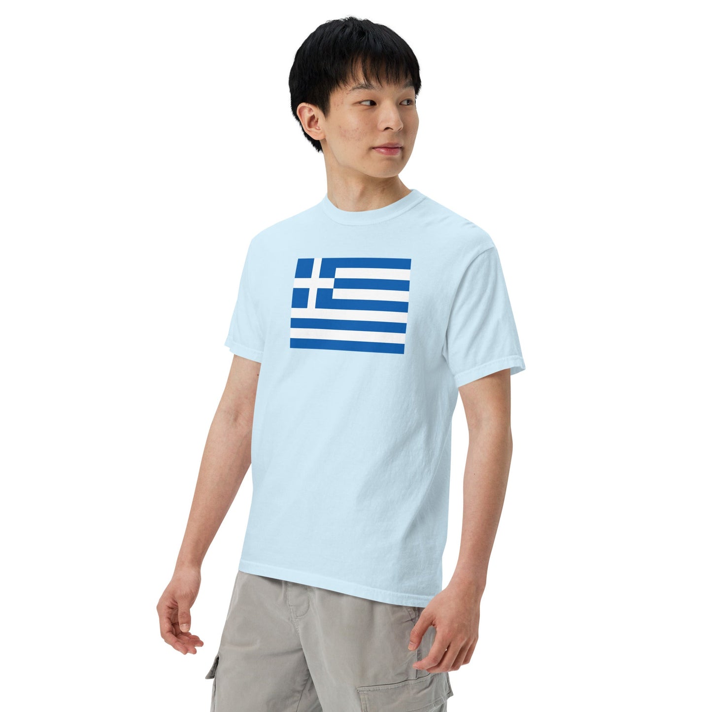 Bold Greece flag design tee in red, 4X large