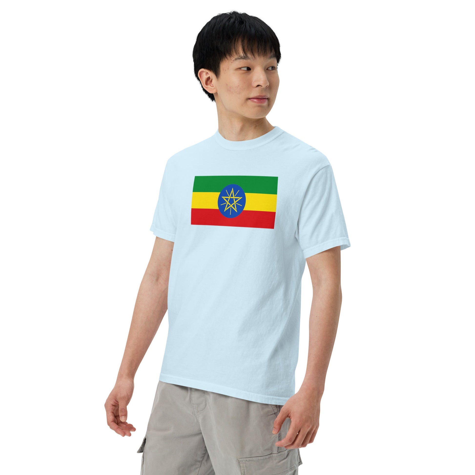 Ethiopia flag shirt in grape, size small