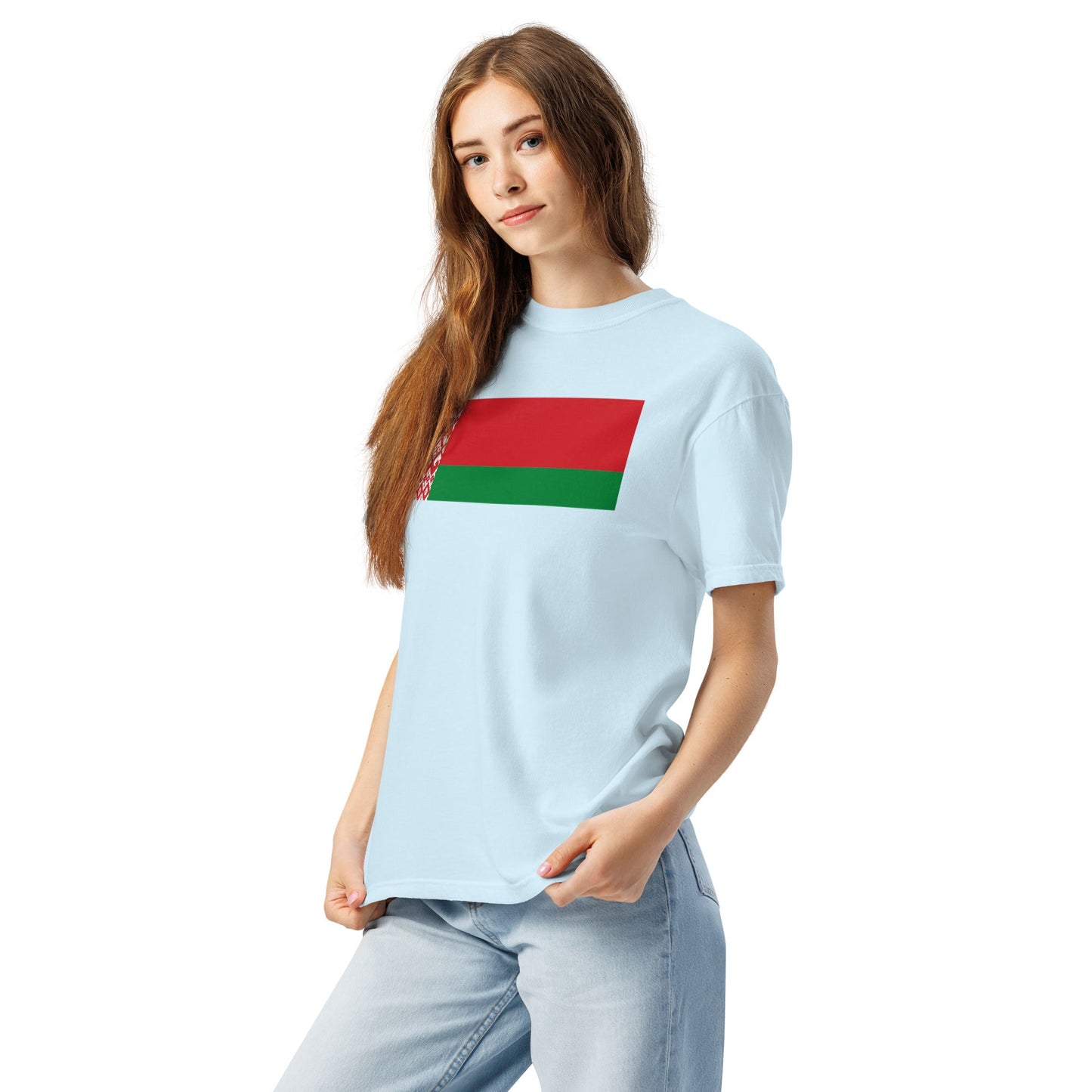 Flag tee representing Belarus in berry, extra large
