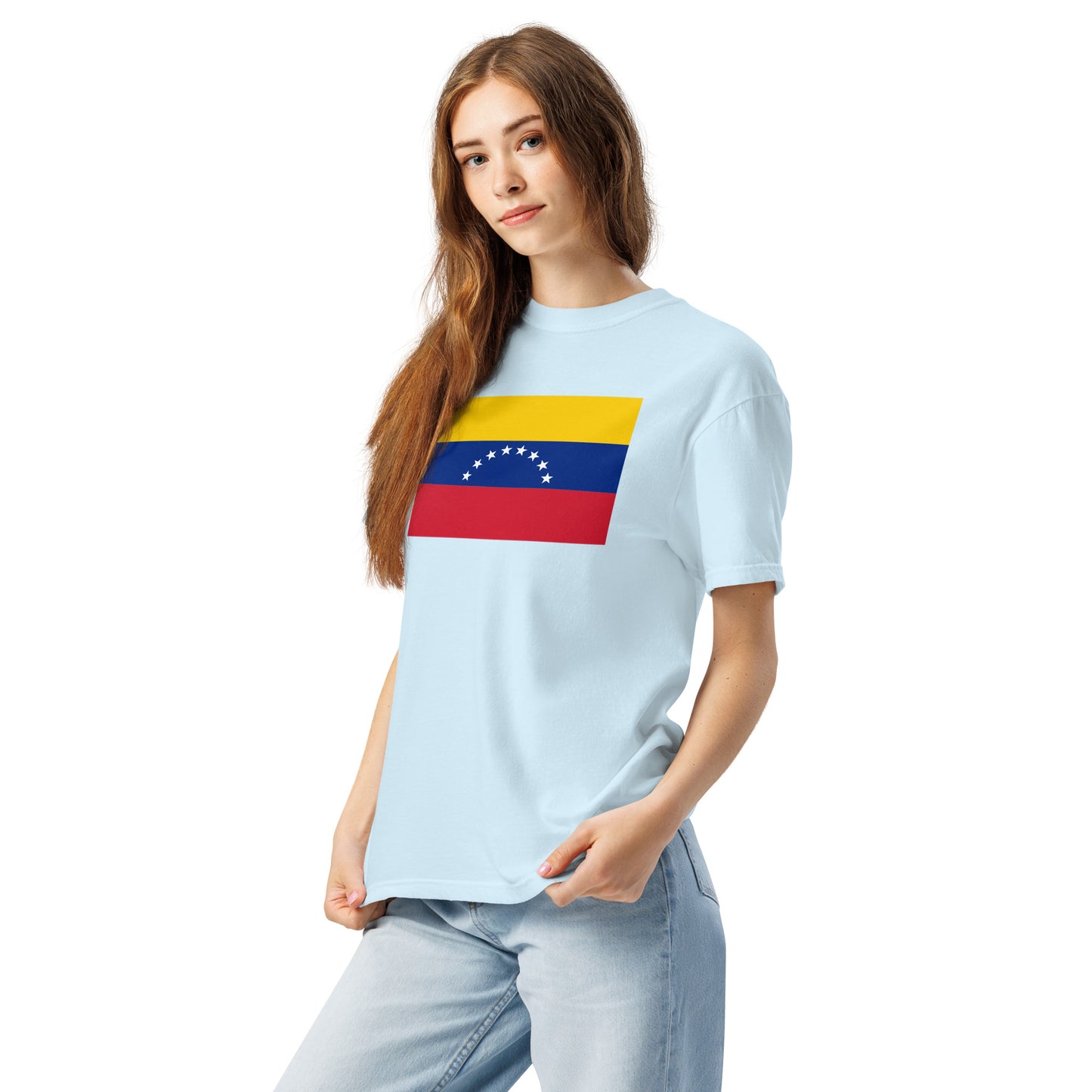 Venezuela flag shirt in blue spruce, size 4X large