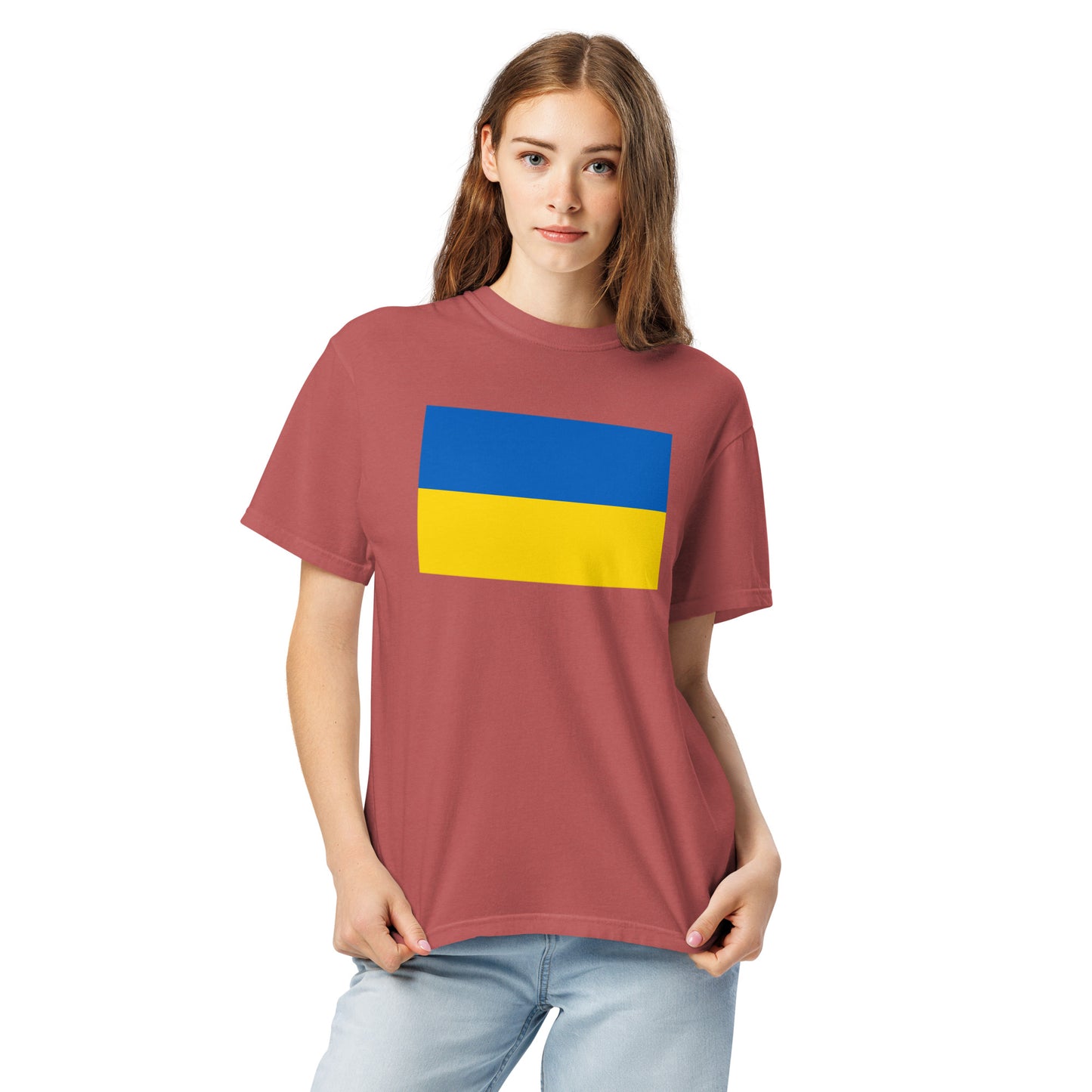 black shirt with Ukraine flag design, 3X large