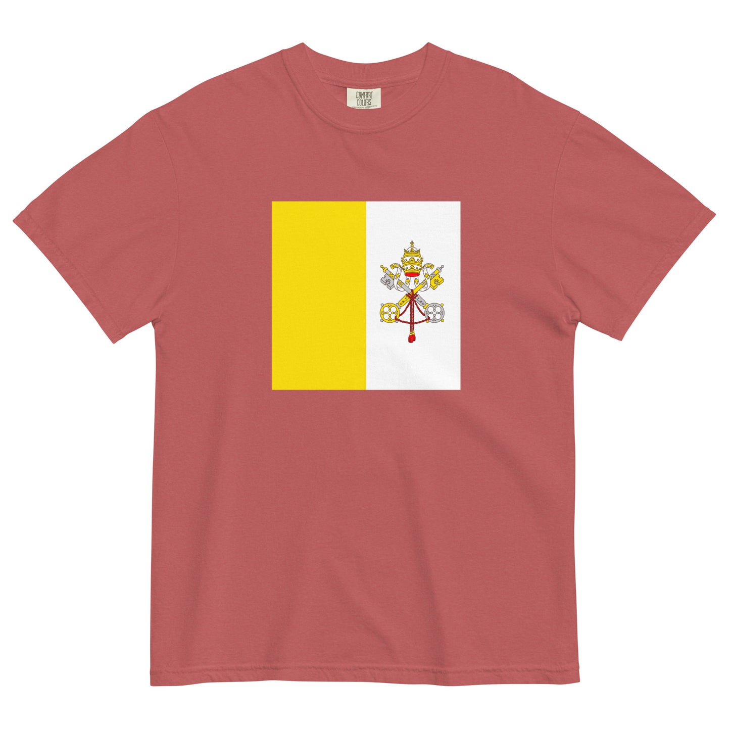 Flag tee representing Vatican City in red, small