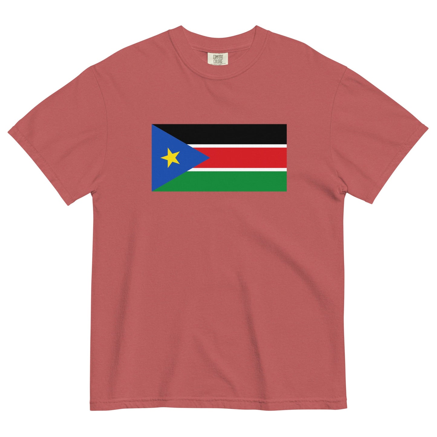 South Sudan flag shirt in red, size 2X large