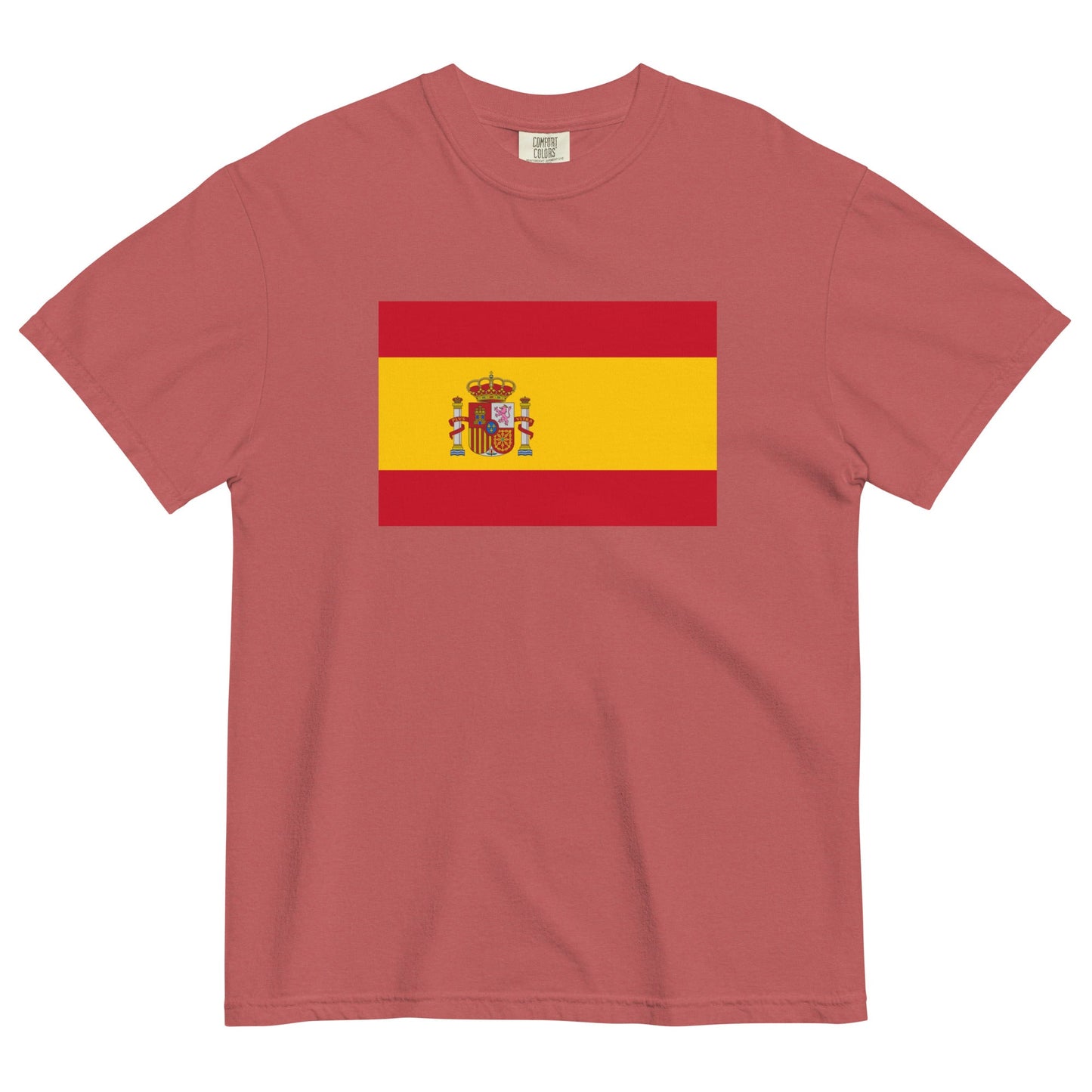 Bold Spain flag design tee in brick, 4X large