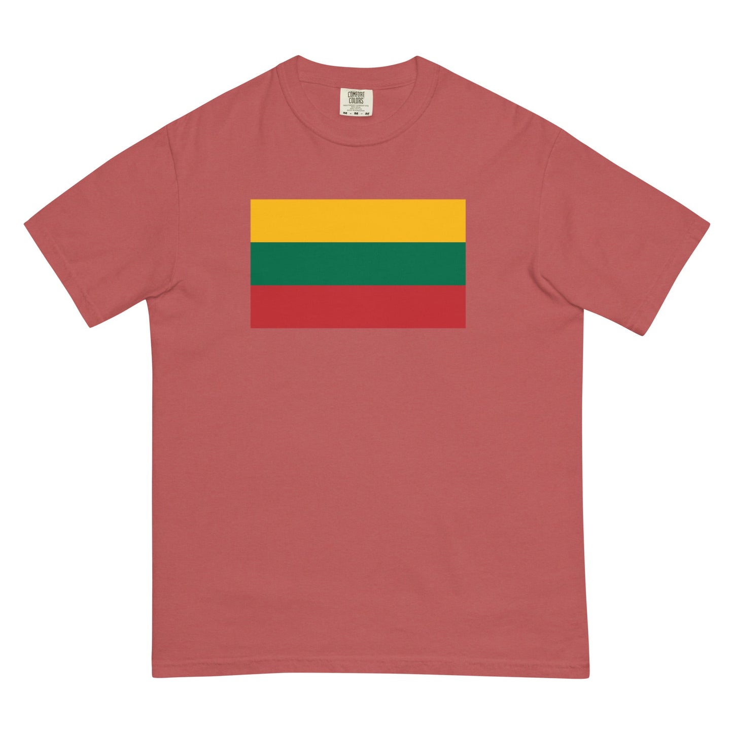 Bold Lithuania flag design tee in blue spruce, 2X large