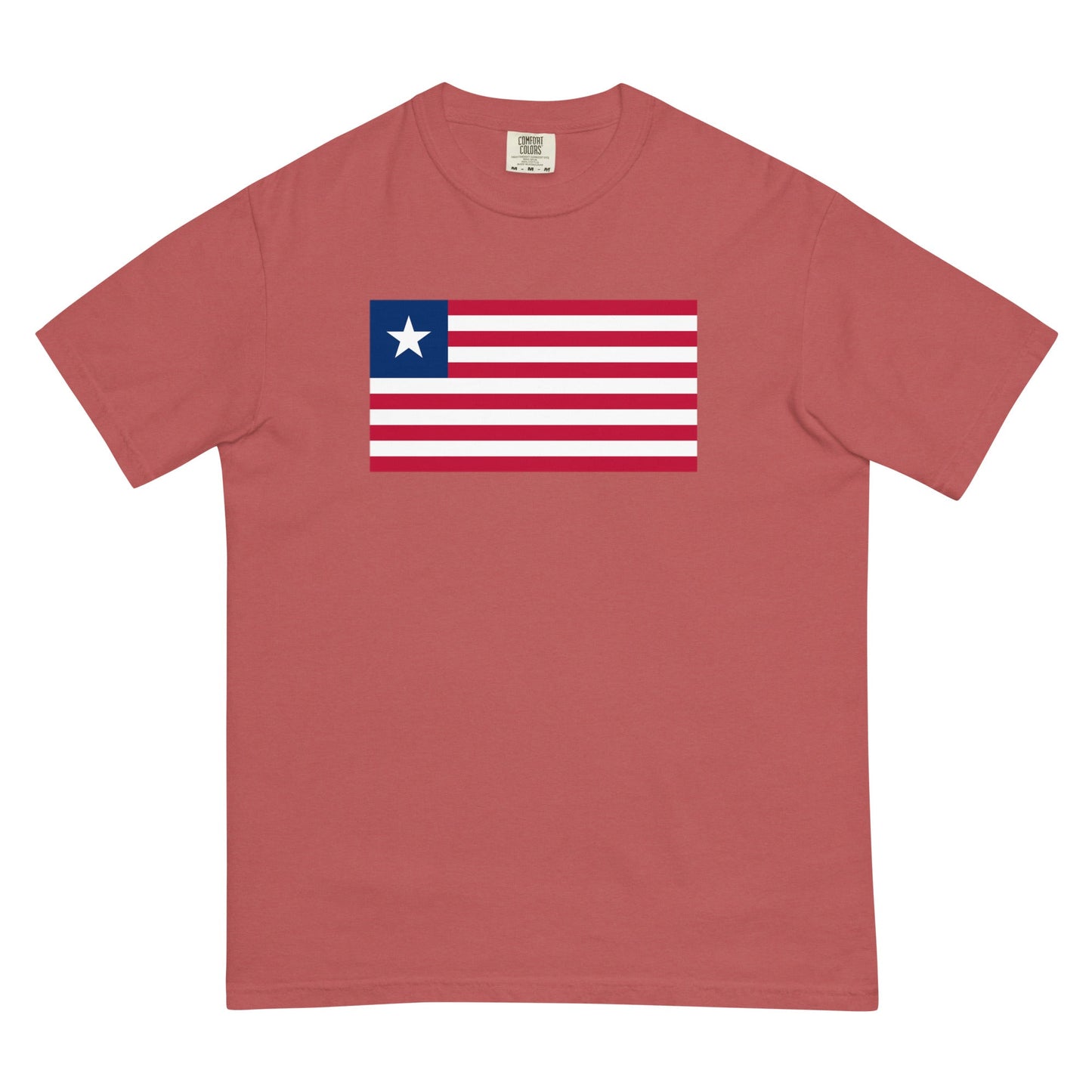 Flag tee representing Liberia in true navy, medium
