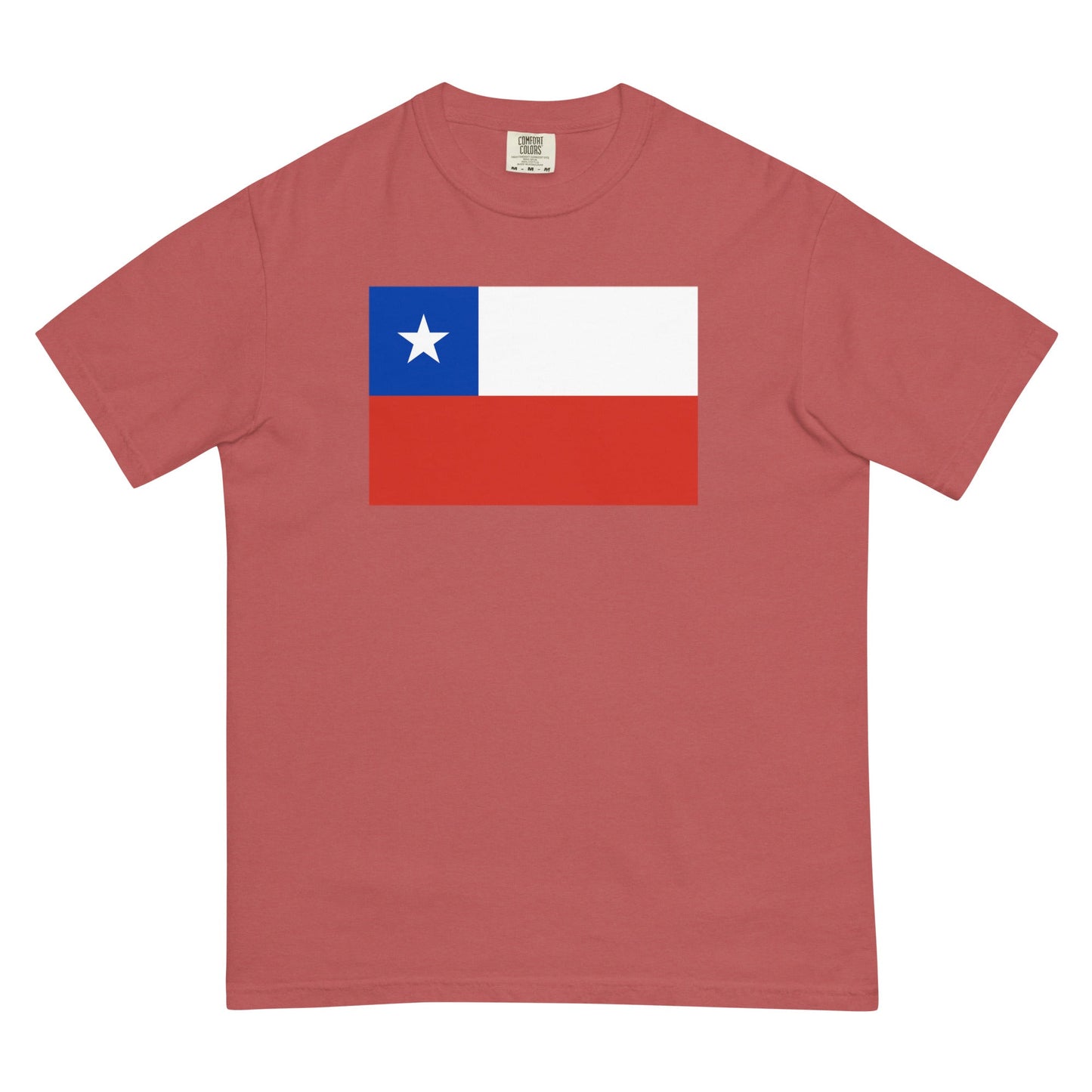 crimson shirt with Chile flag design, 4X large
