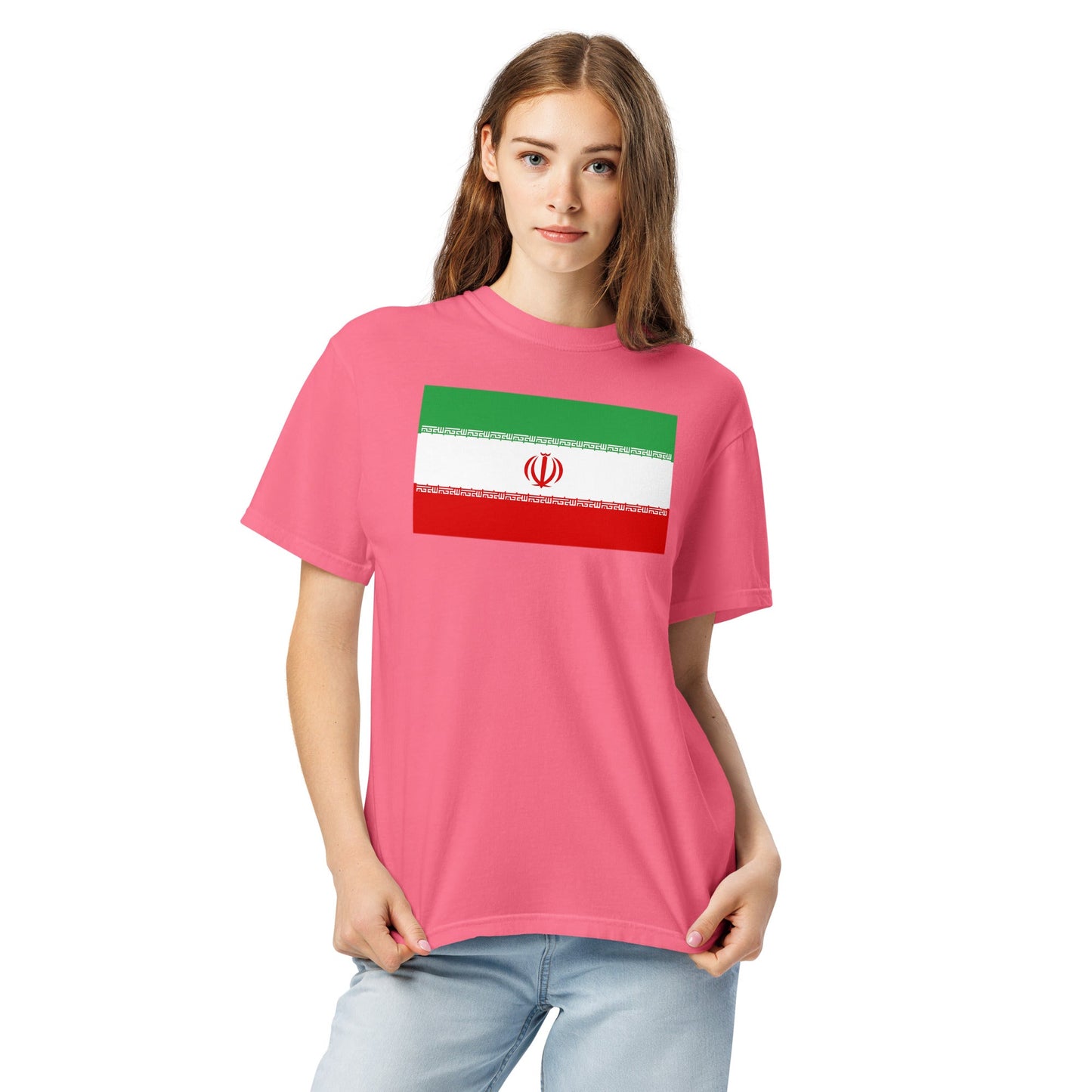 Flag tee representing Iran in true navy, large