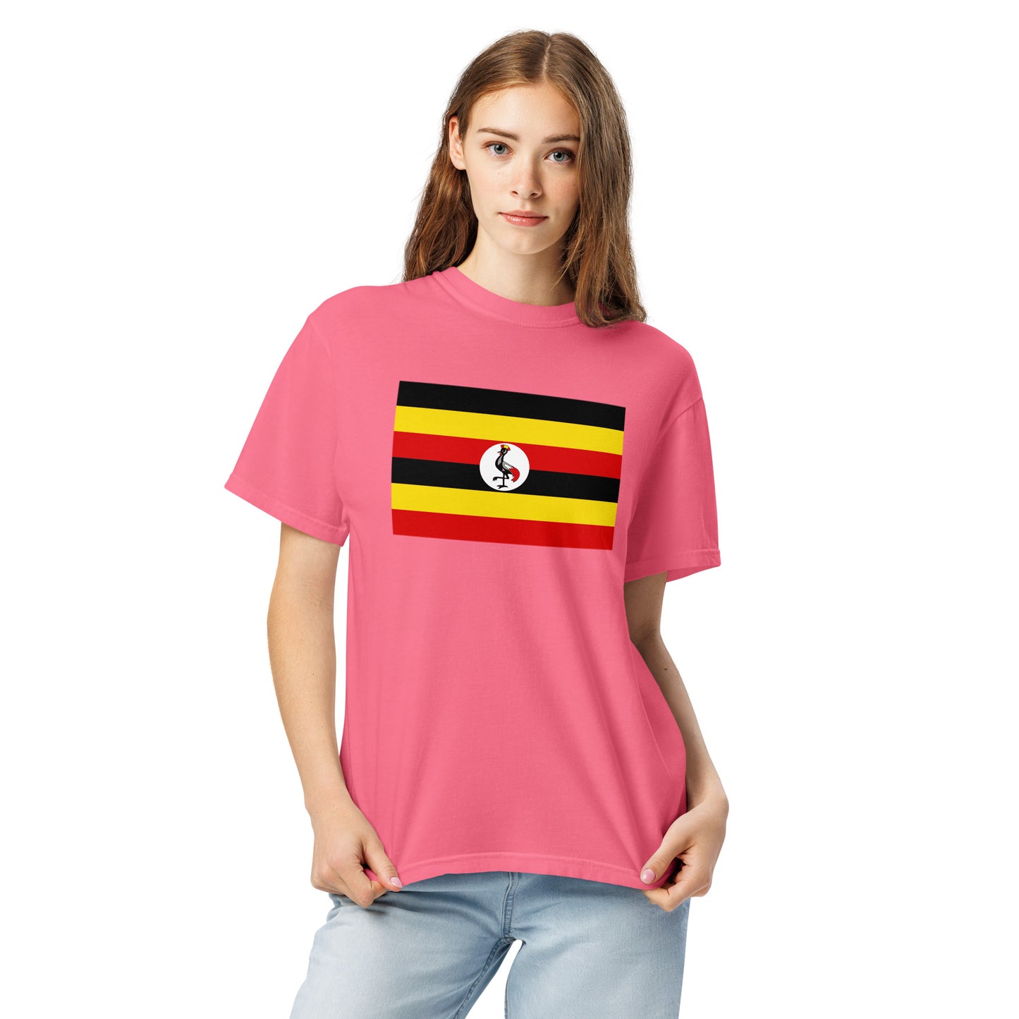 Uganda pride shirt in black – unisex, 3X large