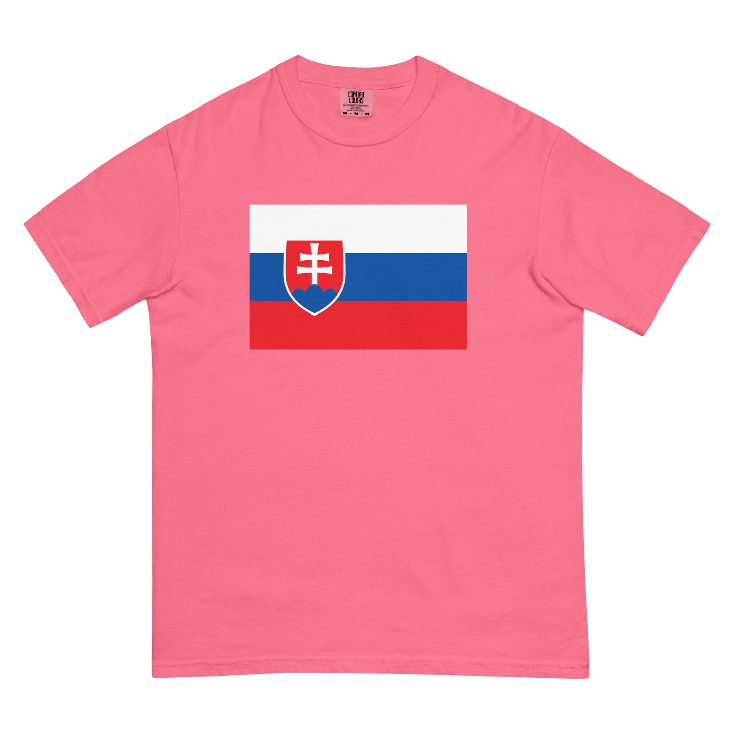 Flat lay of true navy Slovakia flag tee, large size