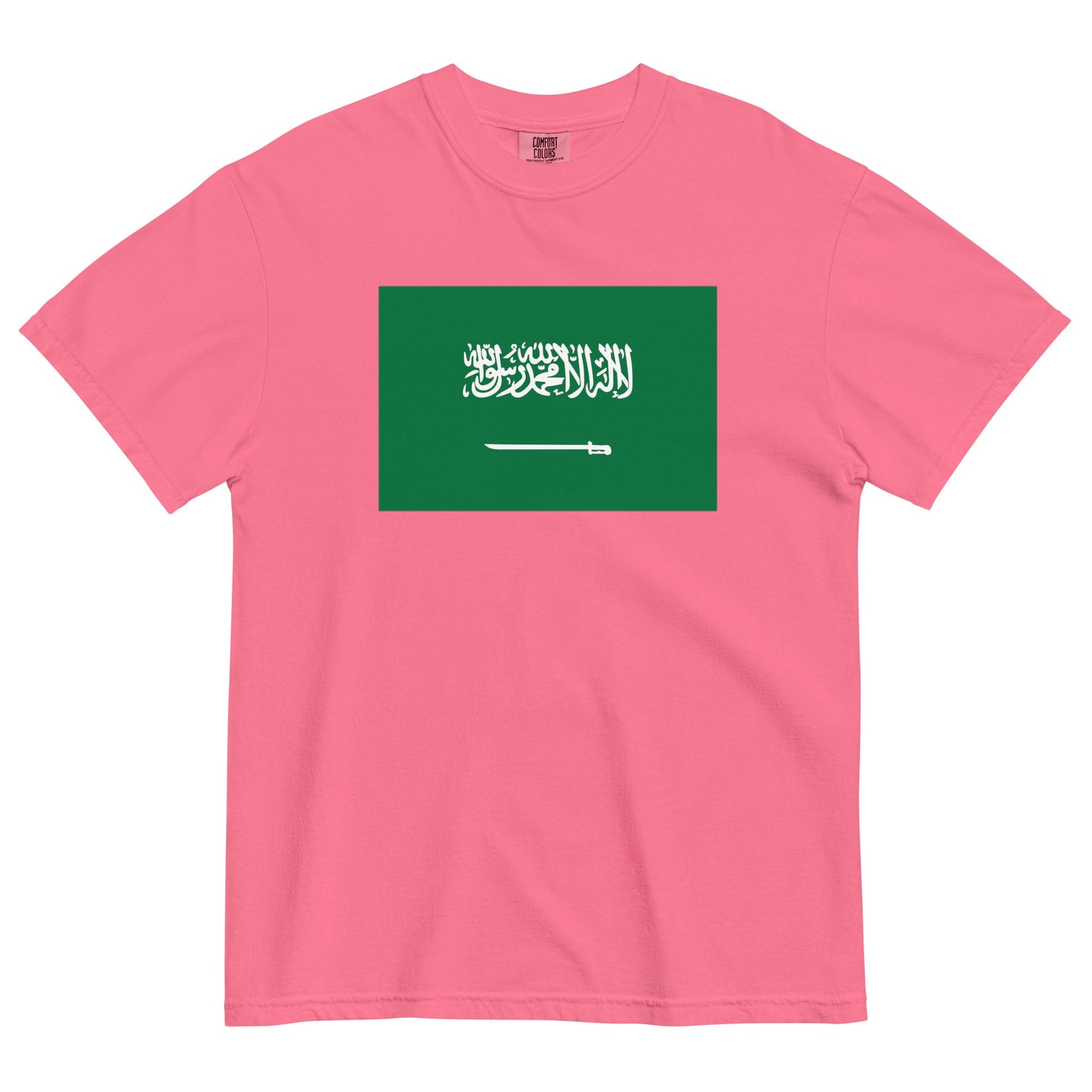 black shirt with Saudi flag design, small
