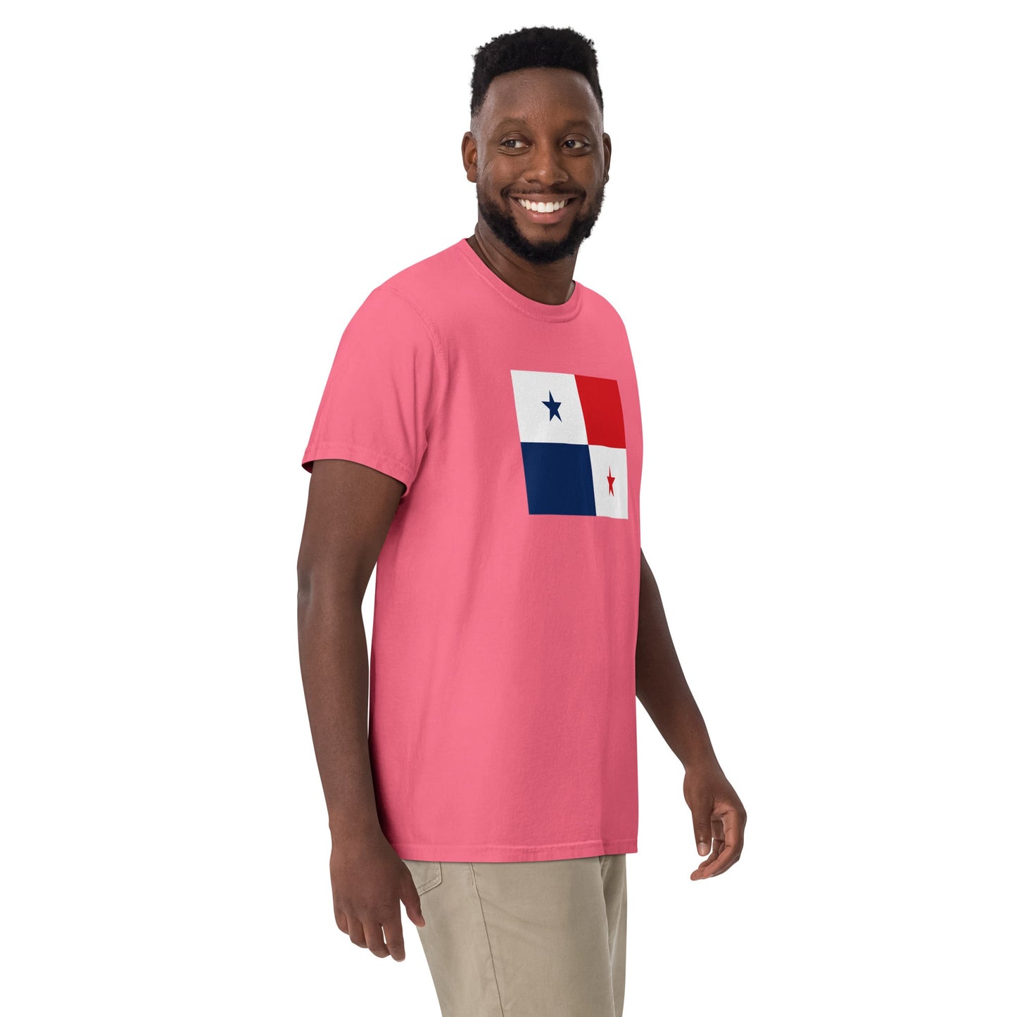 black shirt with Panama flag design, 2X large