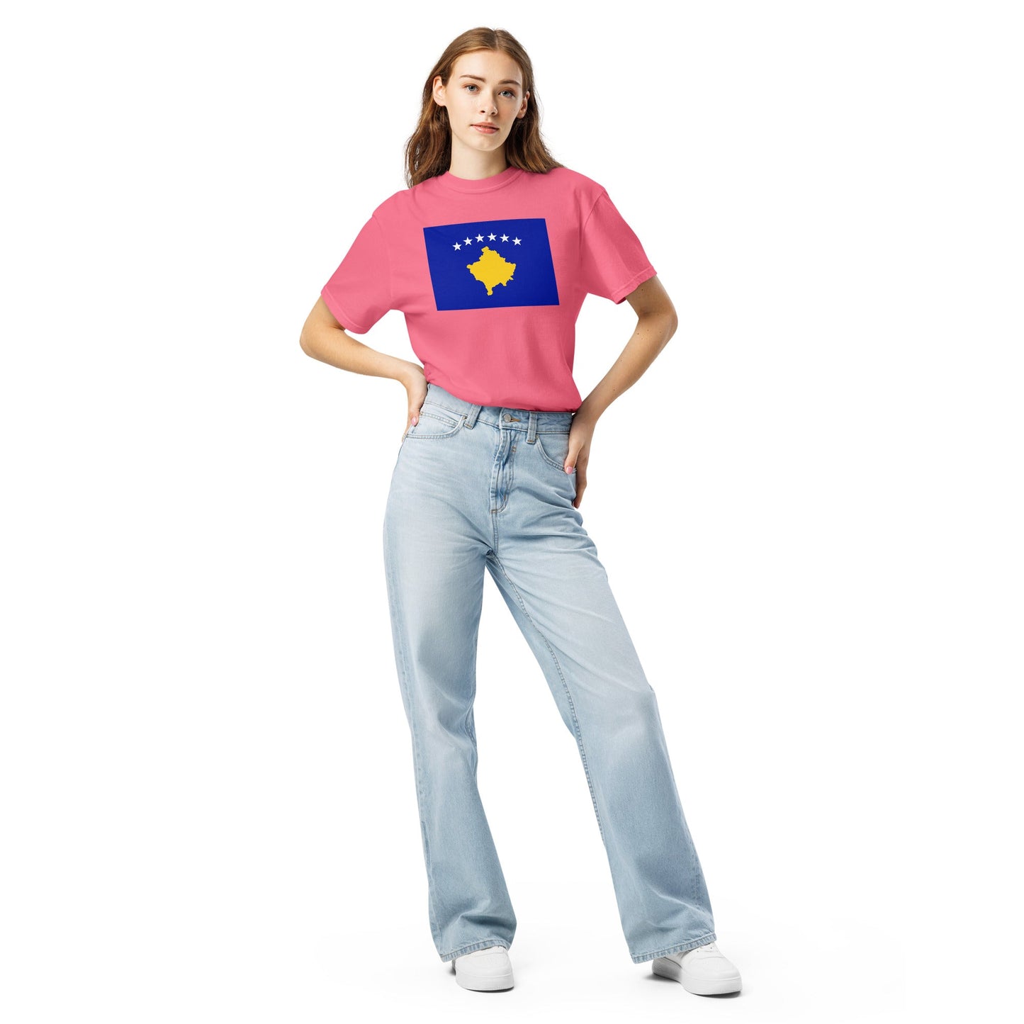 Kosovo 1 pride shirt in red – unisex, extra large