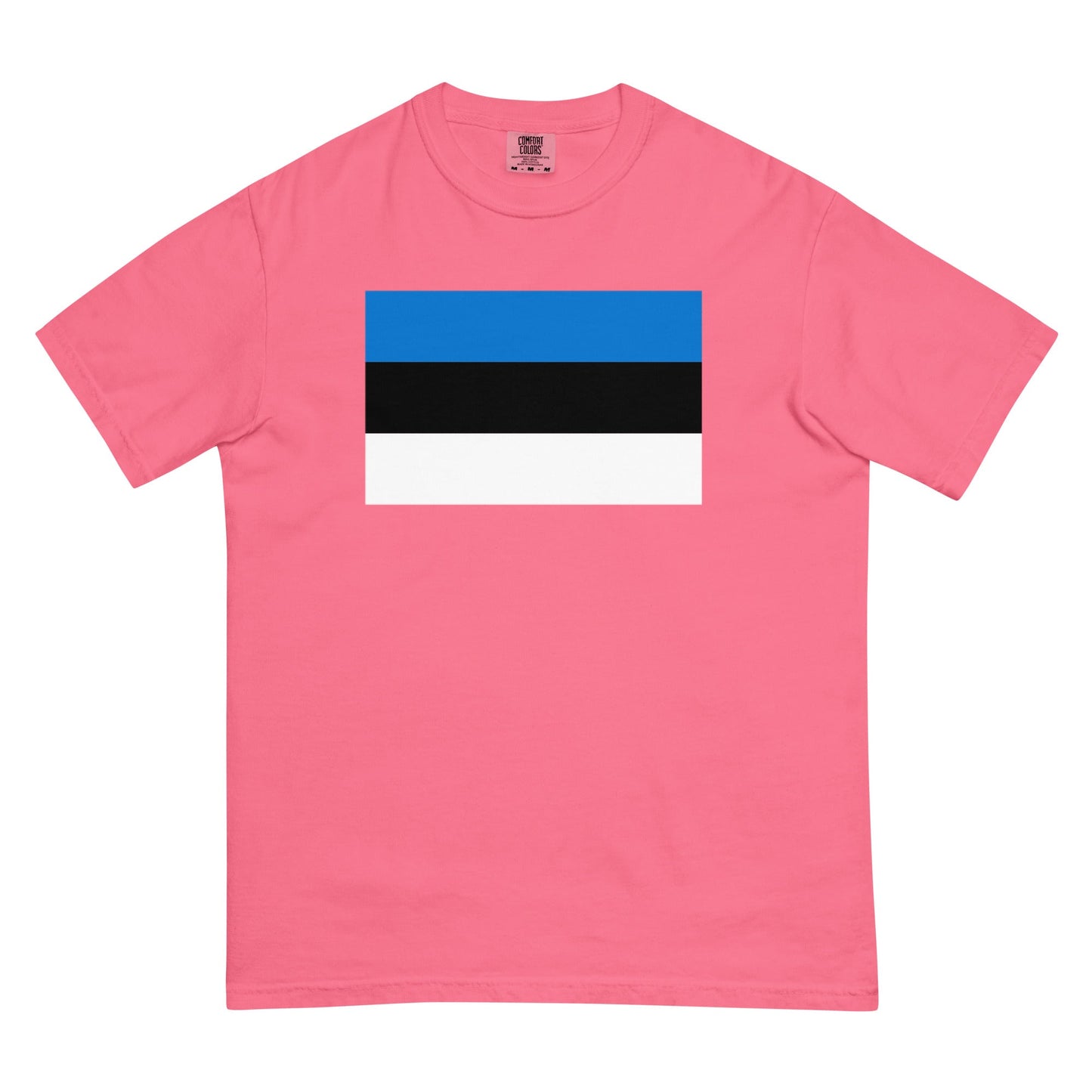 Bold Estonia flag design tee in berry, medium