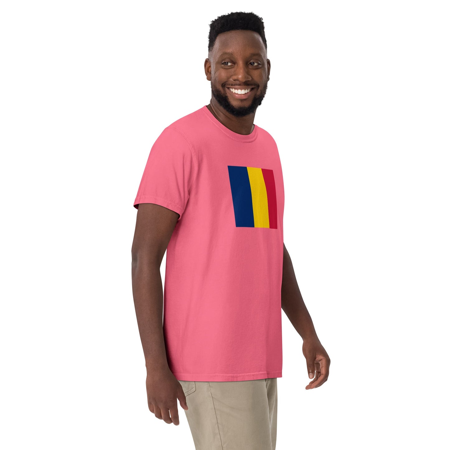 Chad flag shirt in true navy, size medium