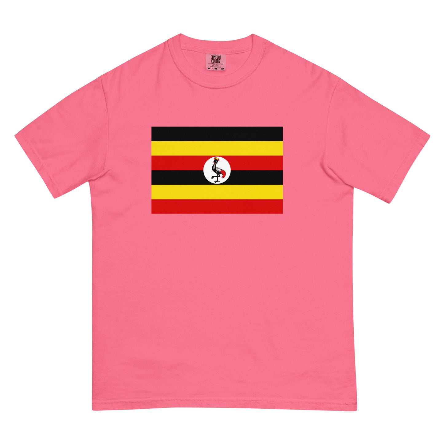Uganda flag shirt in blue spruce, size medium