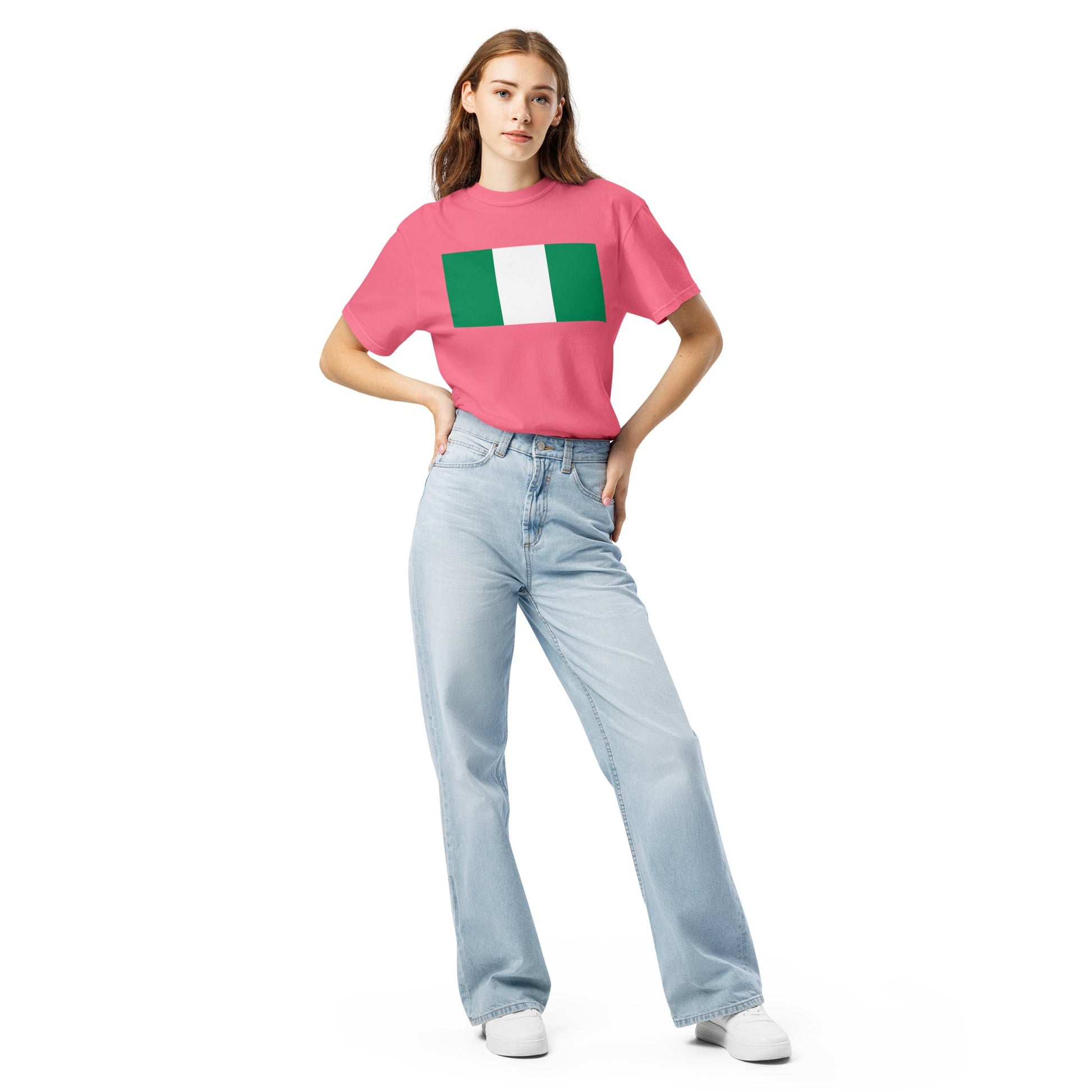 Flag tee representing Nigeria in brick, small