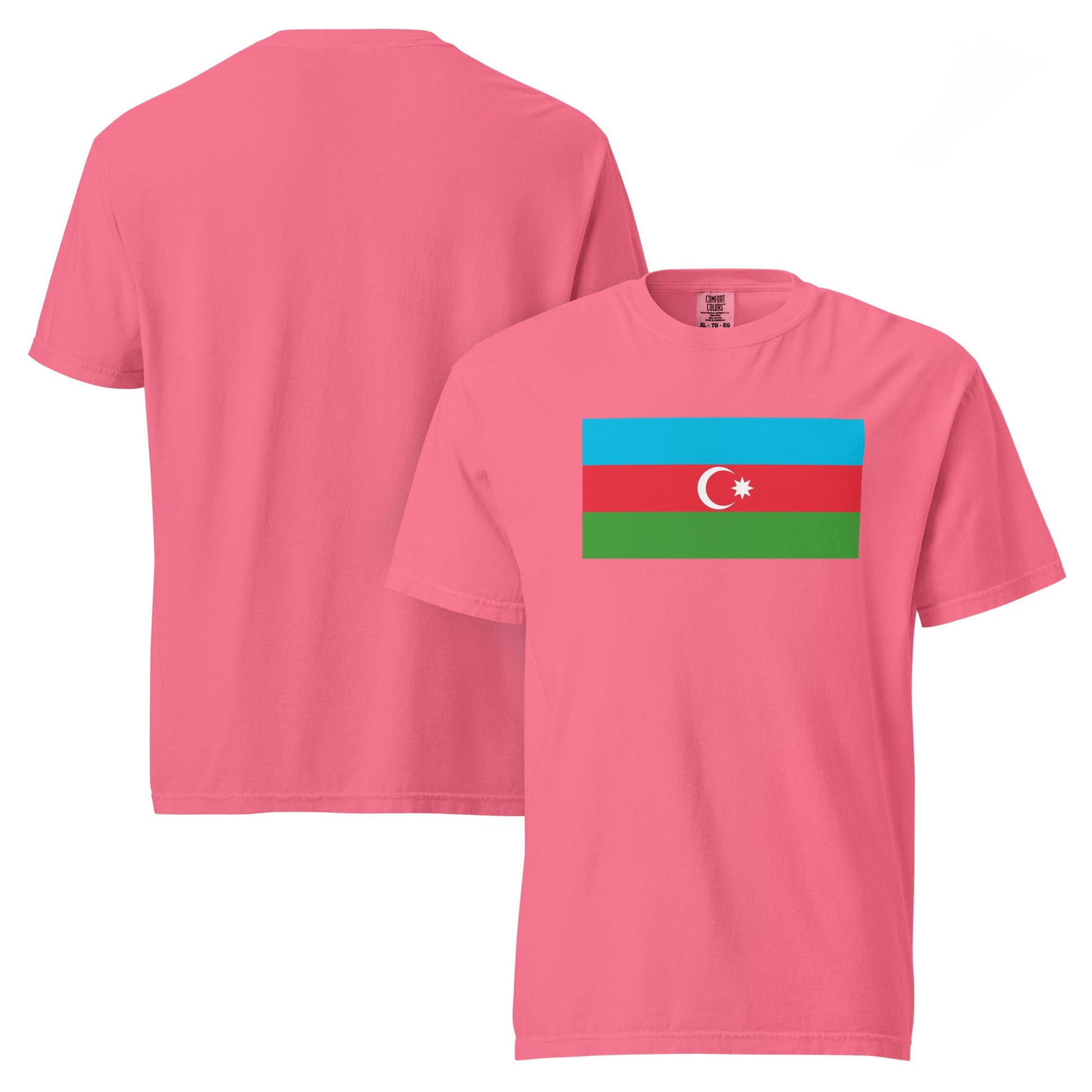 Flag tee representing Azerbaijan in red, 3X large