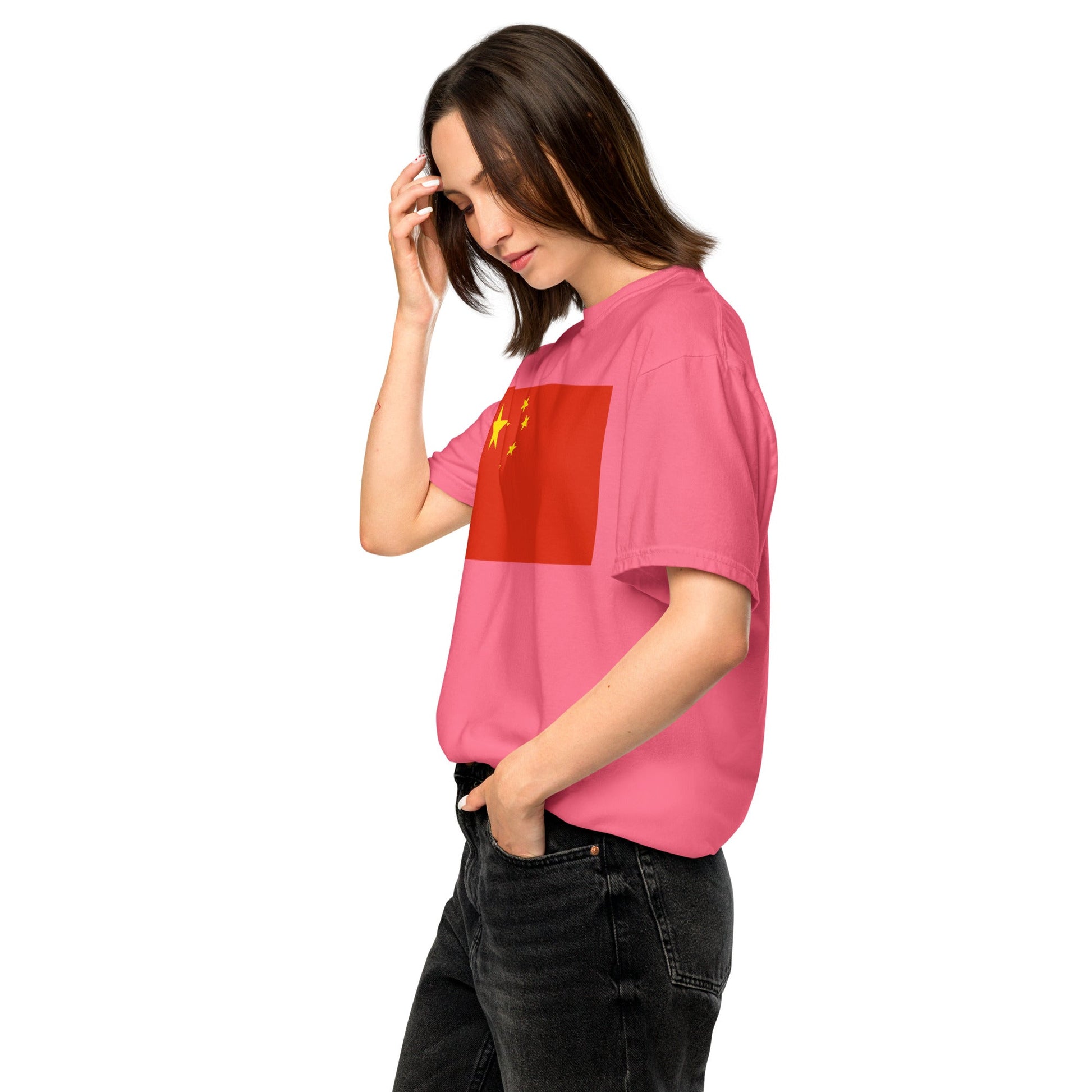 China flag shirt in blue spruce, size small