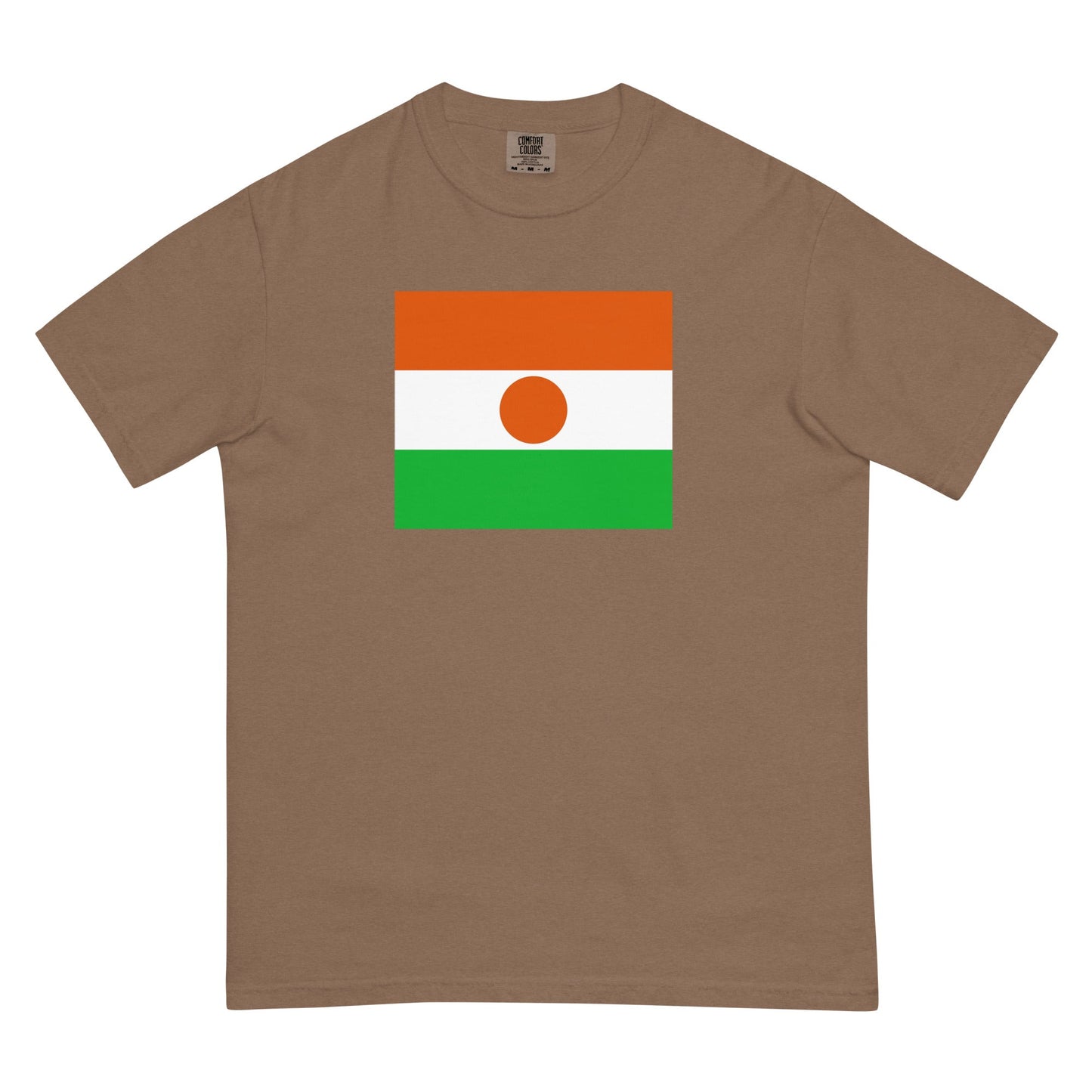 Flat lay of red Niger flag tee, extra large size