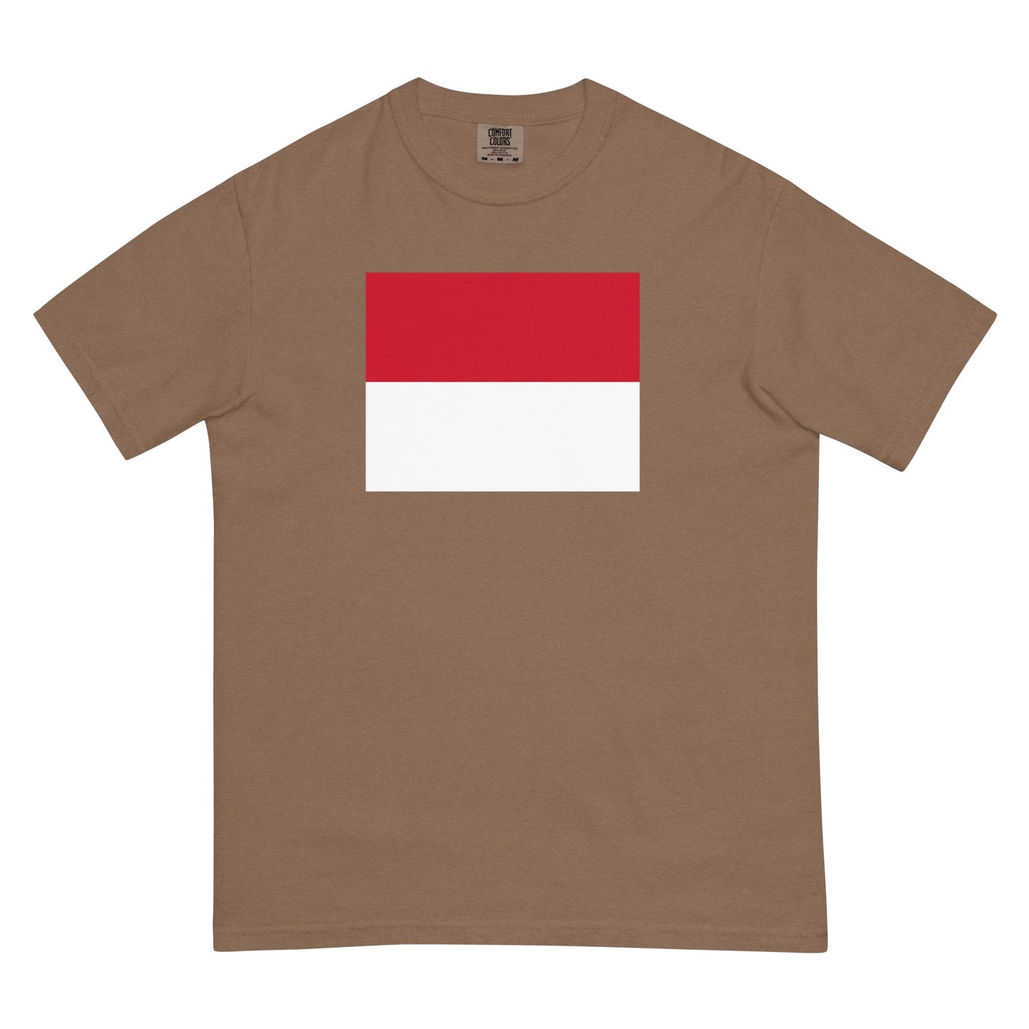 Bold Monaco flag design tee in brick, medium