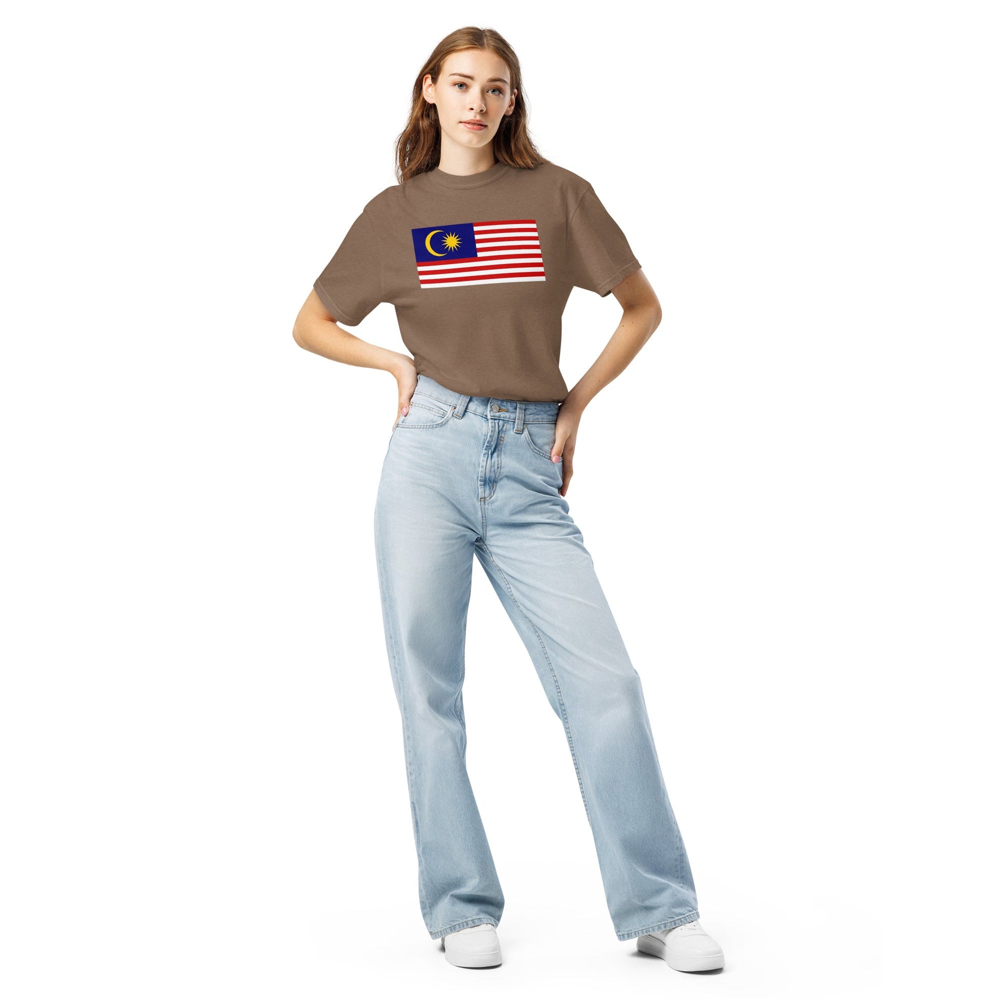 Flag tee representing Malaysia in black, extra large
