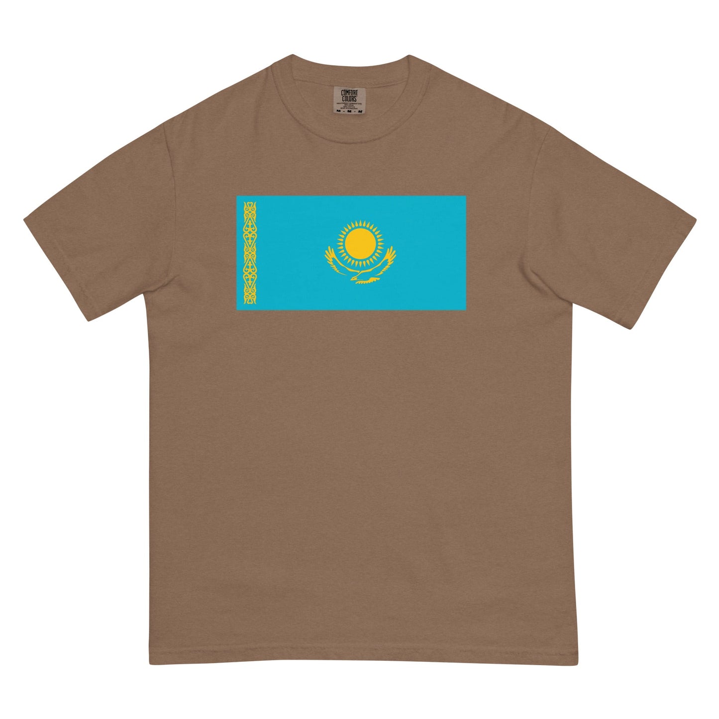 Flag tee representing Kazakhstan in blue spruce, large