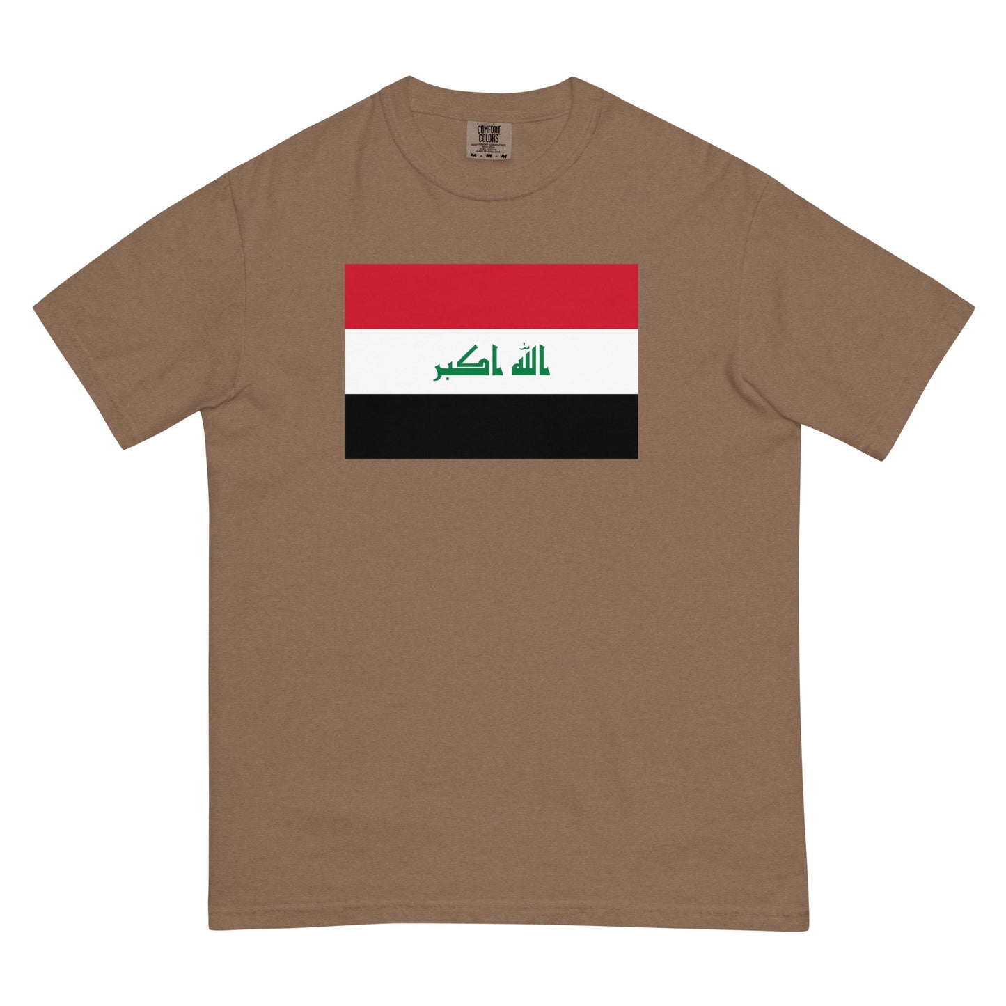 Bold Iraq flag design tee in blue spruce, medium