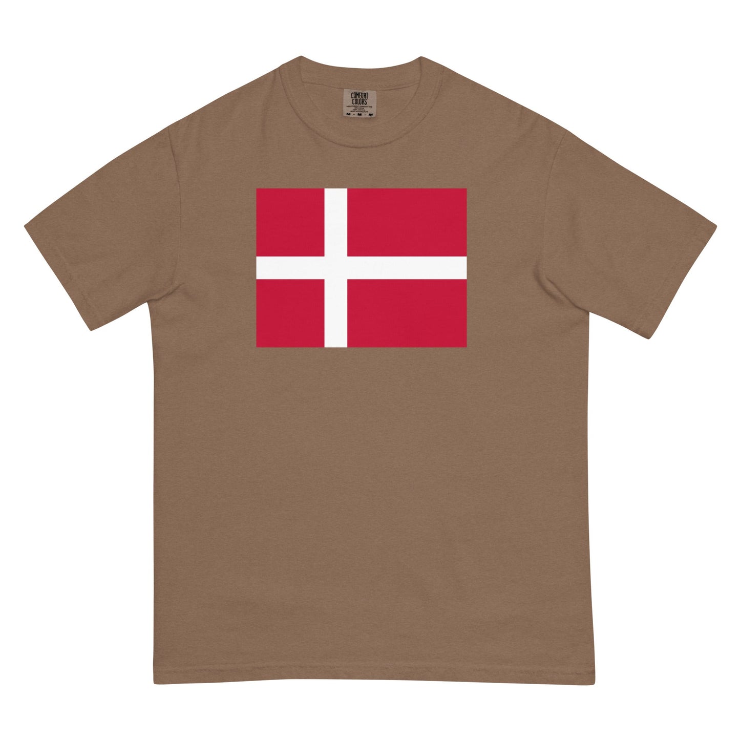 blue spruce shirt with Denmark flag design, 3X large