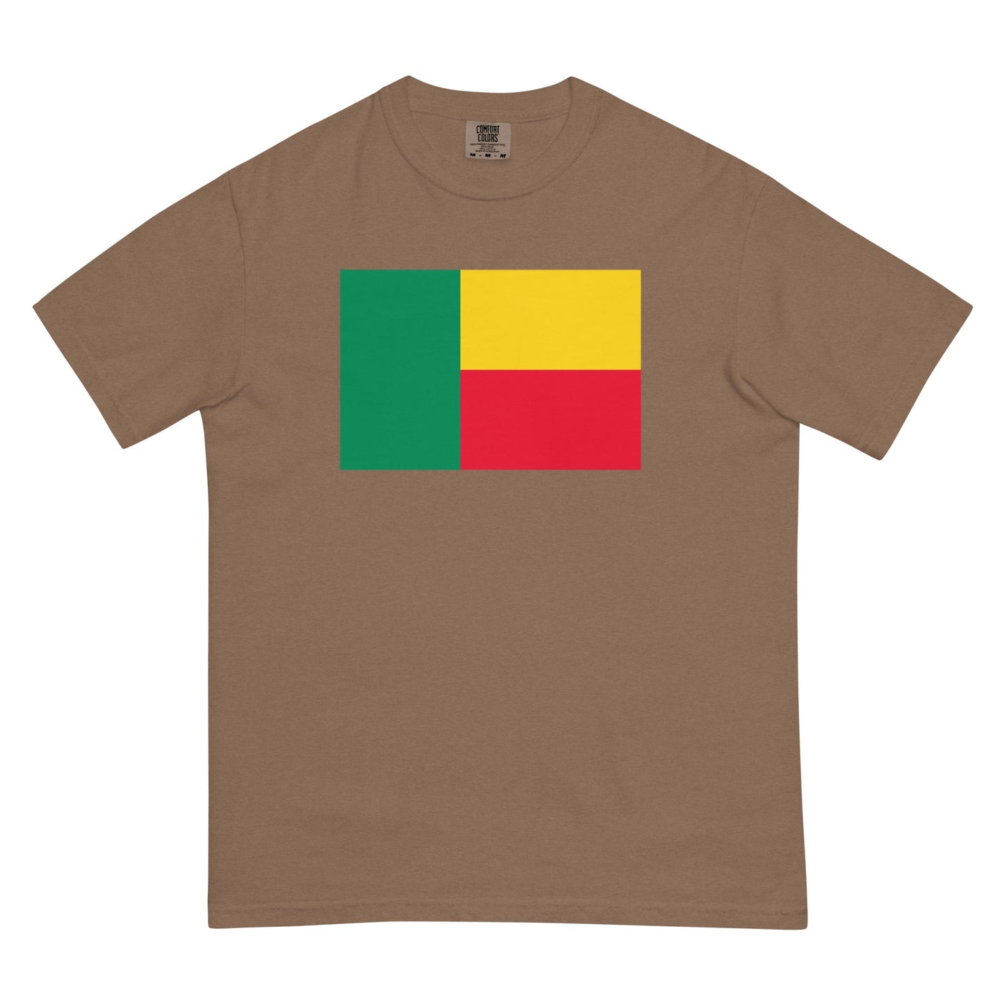 Bold Benin flag design tee in blue spruce, 4X large