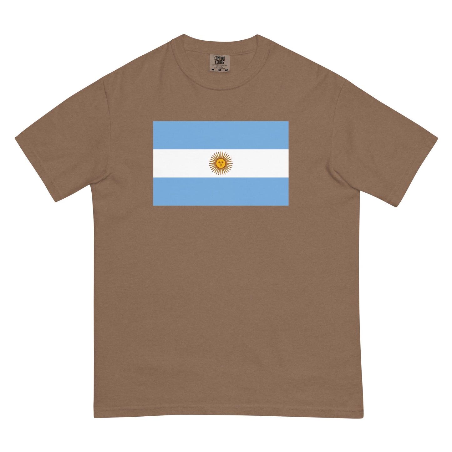 Stylish Argentina flag t-shirt laid flat, 3X large, hemp