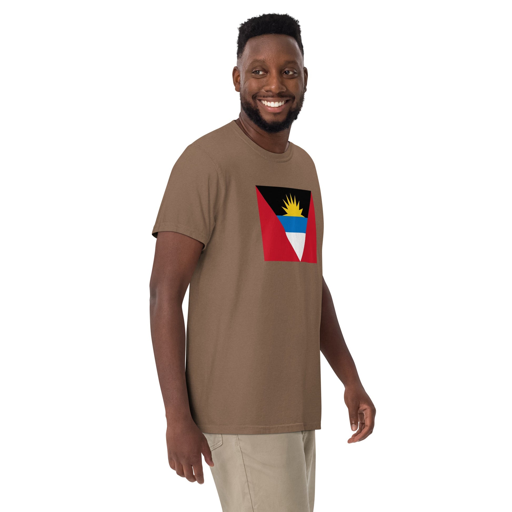 red shirt with Antigua And Barbuda Flag Pride Shirt flag design, large