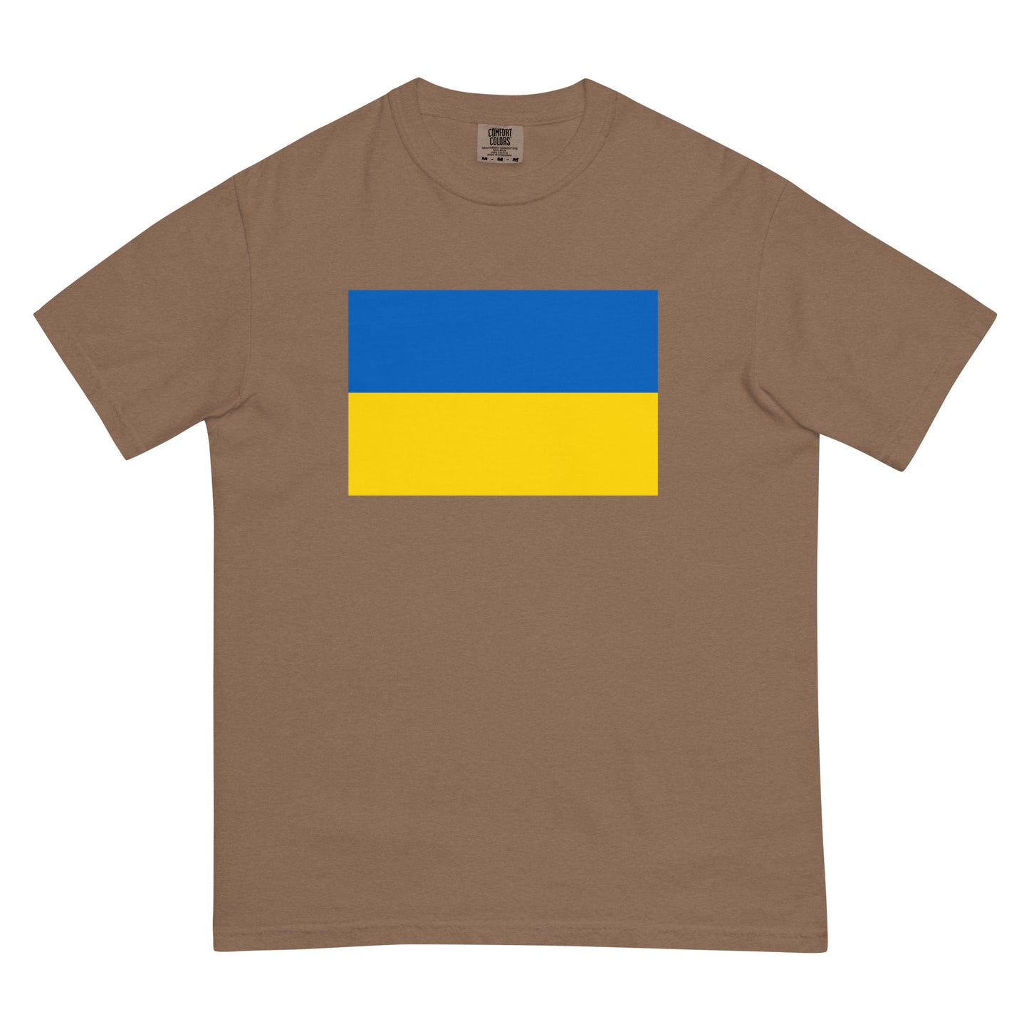 crimson shirt with Ukraine flag design, large