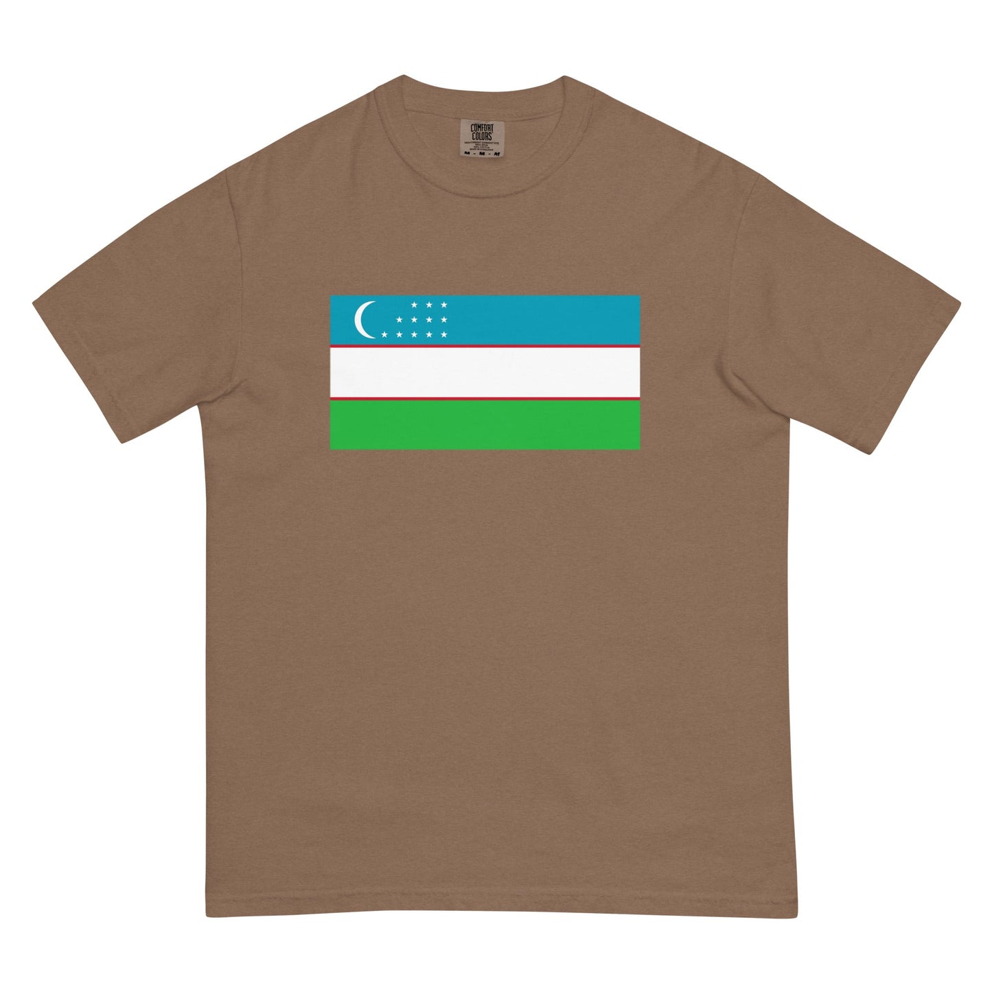 Flag tee representing Uzbekistan in true navy, 2X large