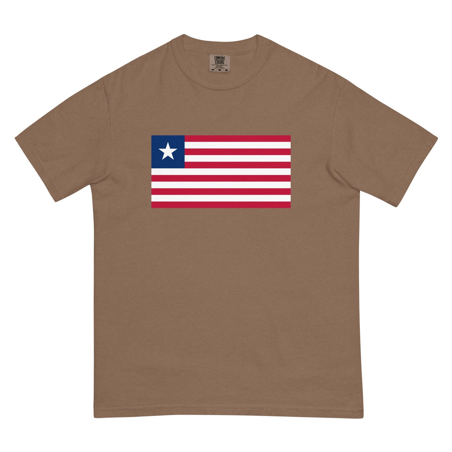crimson shirt with United States Heavyweight T Shirt flag design, small