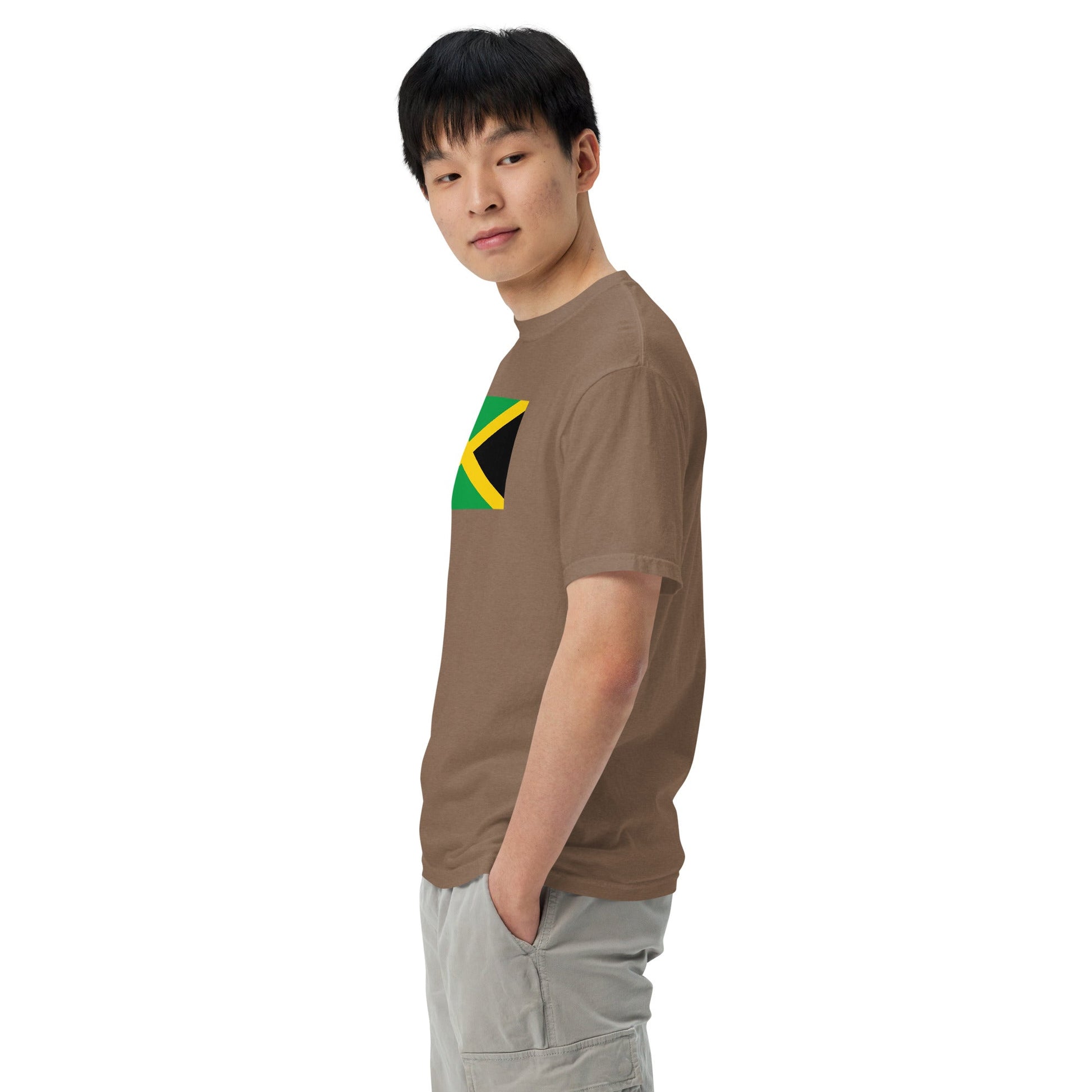 Flag tee representing Jamaica in red, medium