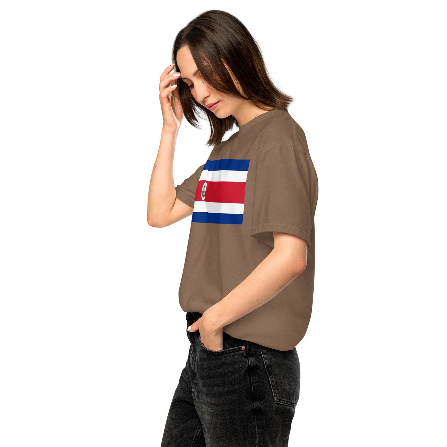 red shirt with Costa Rica flag design, extra large